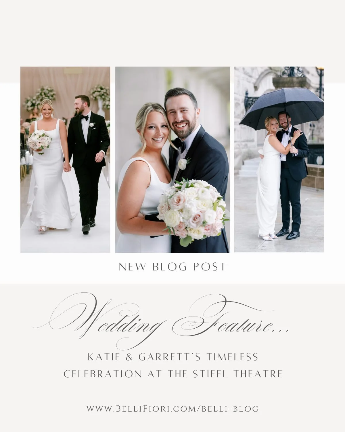 Historic architecture, romantic florals, and a love story years in the making&mdash;Katie &amp; Garrett's Stifel Theatre wedding had it all. ✨

From the moment they met playing club volleyball at SLU to a proposal in Forest Park, St. Louis has always