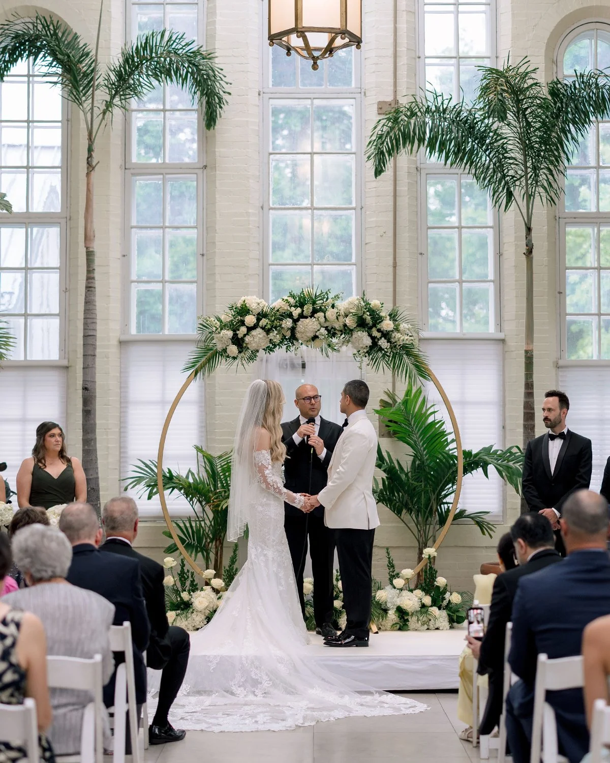 There&rsquo;s something so beautiful about love coming full circle. 🤍

For this garden wedding at the Piper Palm House, a lush round ceremony arch framed the couple as they said &ldquo;I do,&rdquo; surrounded by an all-white floral palette that felt