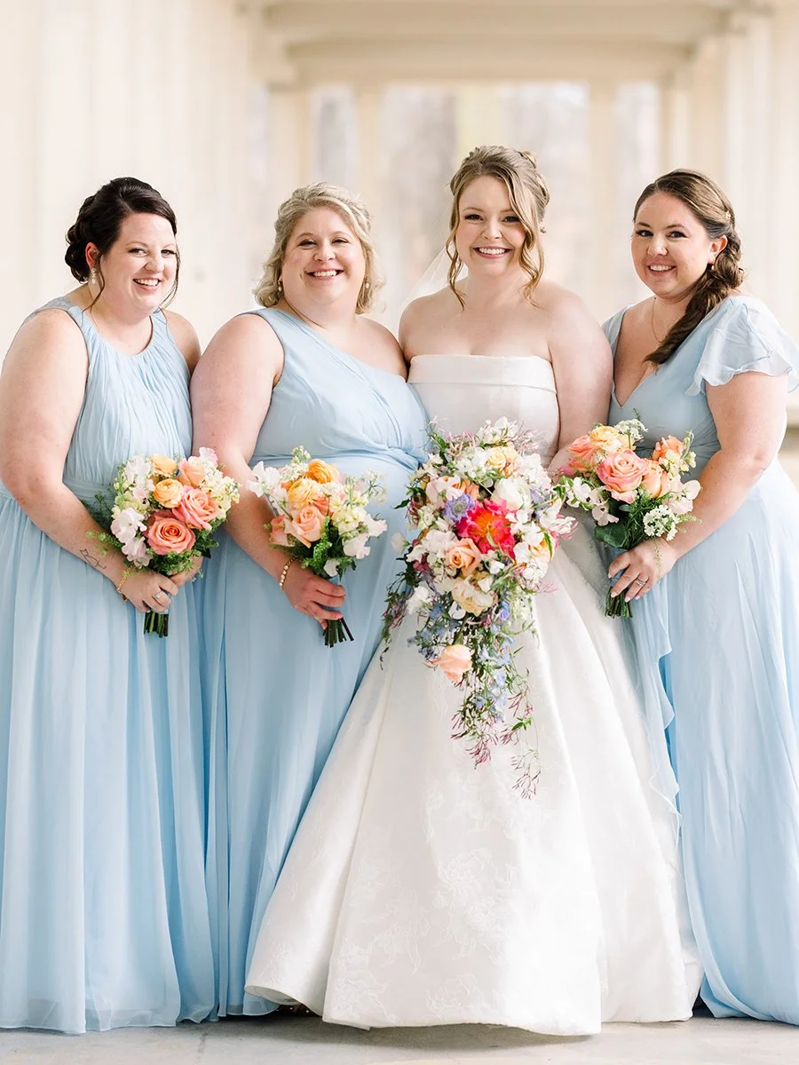 Cascading bridal bouquet designed by wedding florist Belli Fiori in St. Louis.