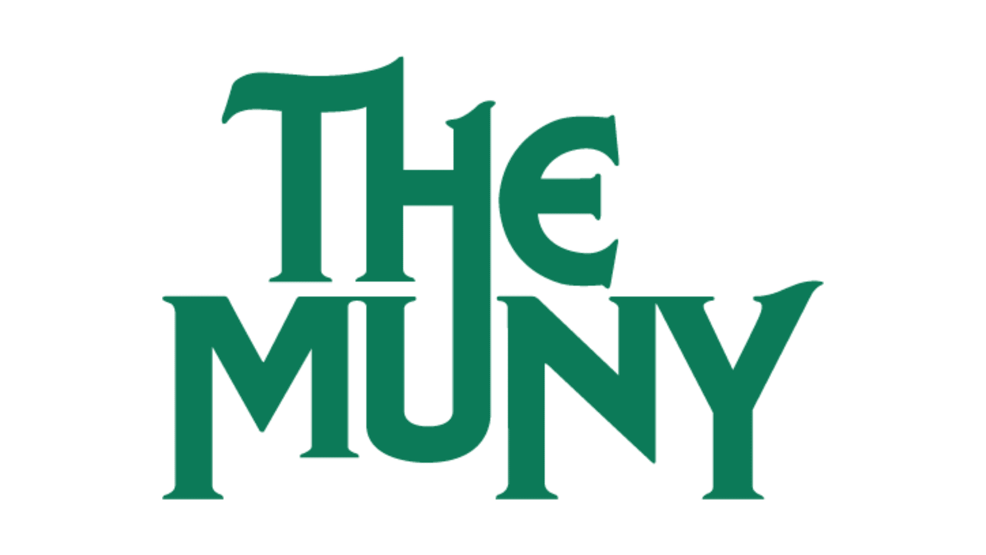Text logo reading "The MINY" in green letters on a white background.