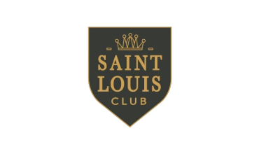 Saint Louis Club logo featuring a crown and gold lettering on a black and cream background.