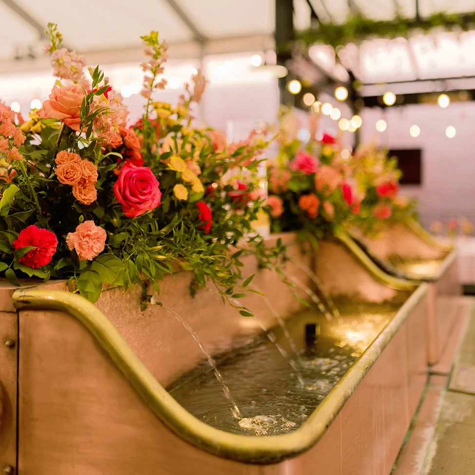 The decorative fountains at the Anheuser Busch venue in St. Louis, Missouri.
