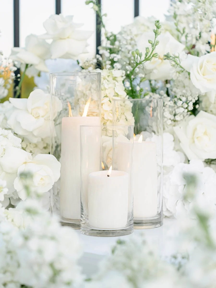 White flower meadow for wedding ceremony at the Gatsby Events Venue in St. Louis.