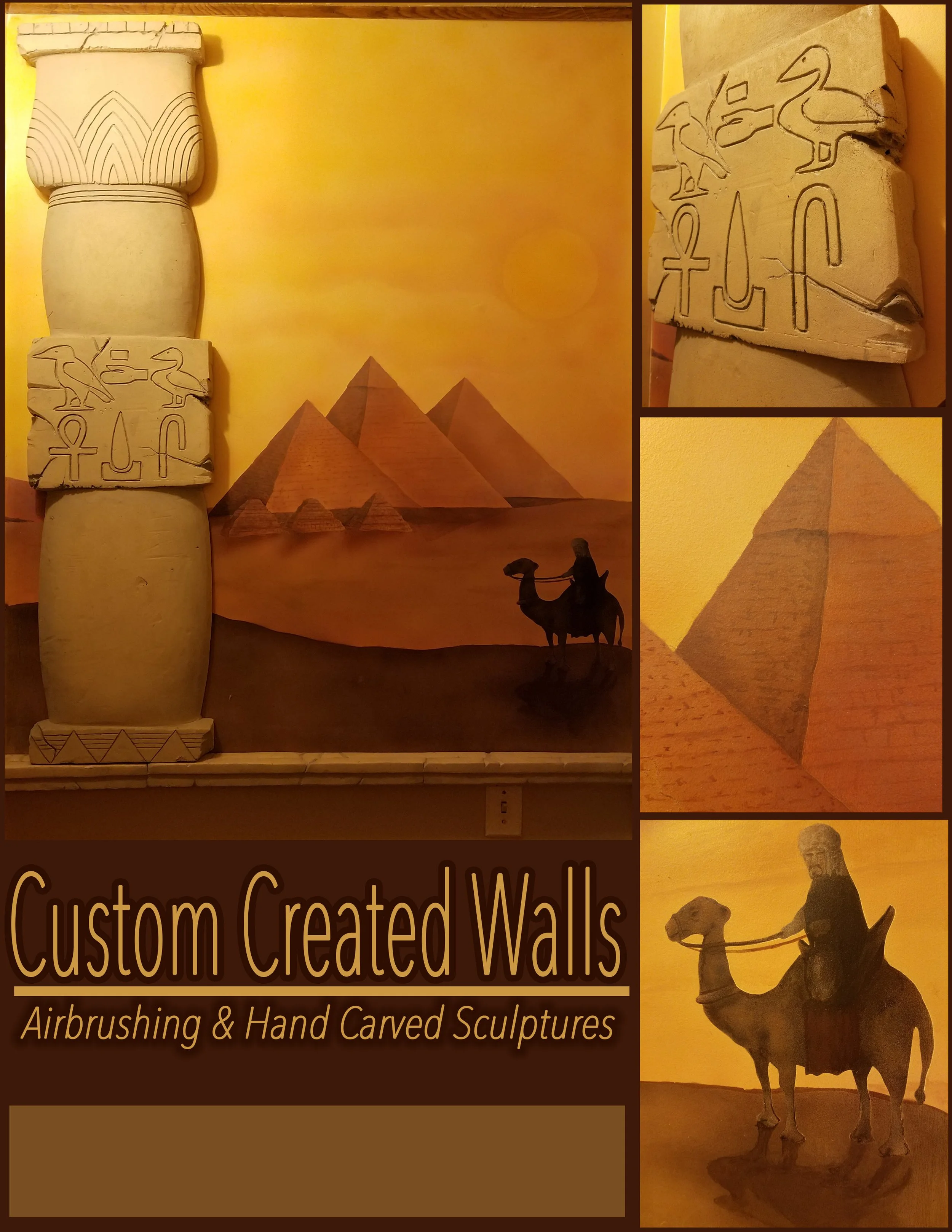 I carved high density foam for the pillar and the ledge it rests on. The rest is airbrushed.
