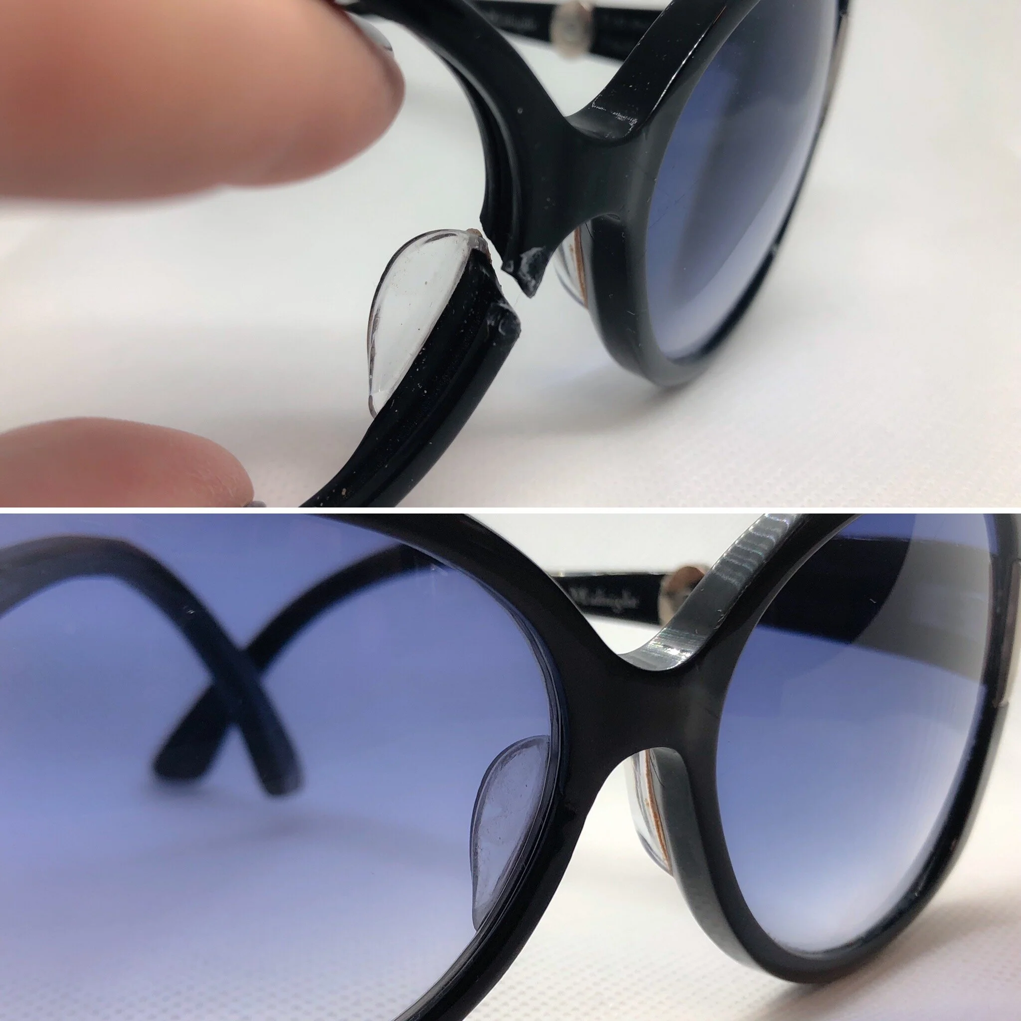cracked acetate rim repair - Dior