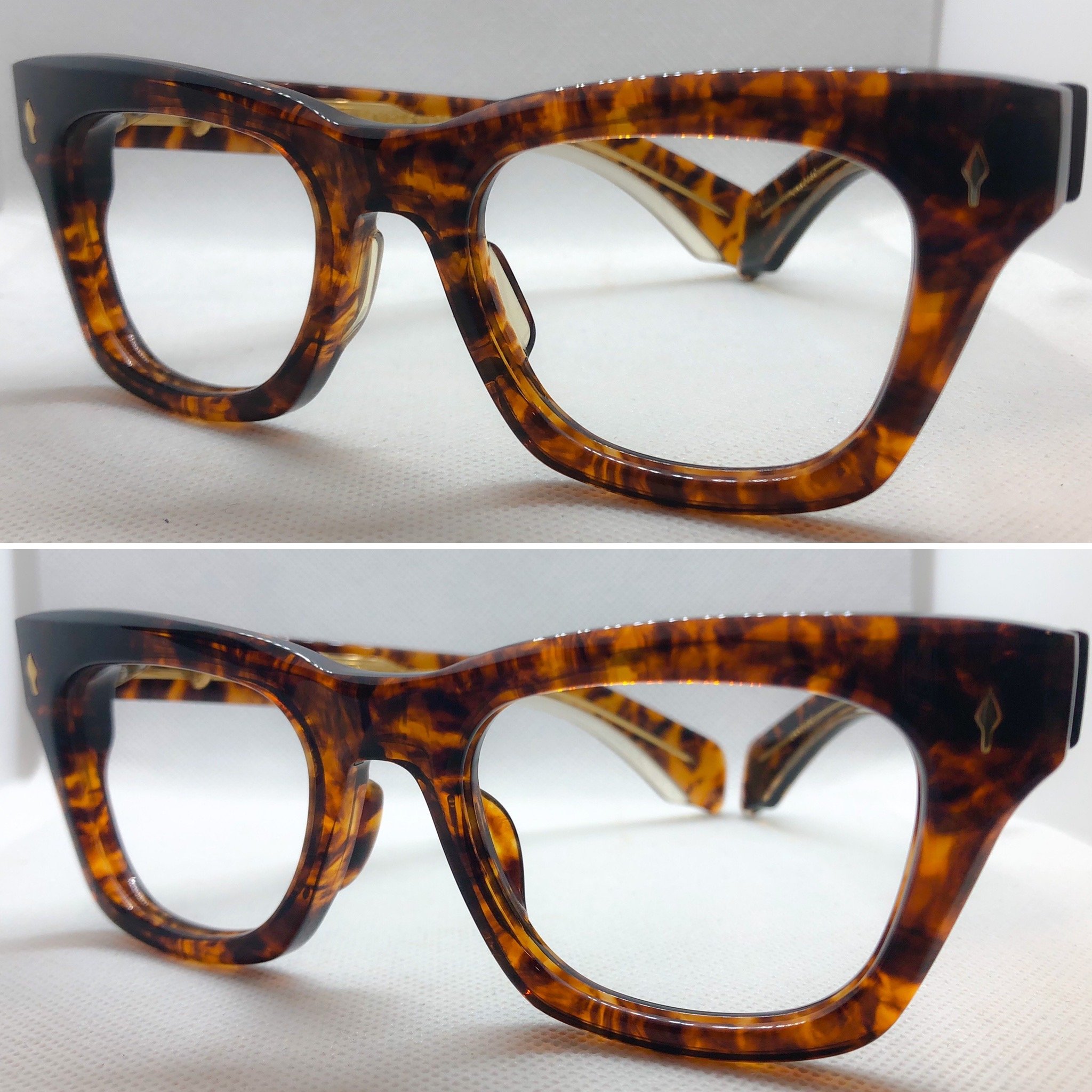 large acetate build up, L.E. dark tortoise - Jacques Marie Mage