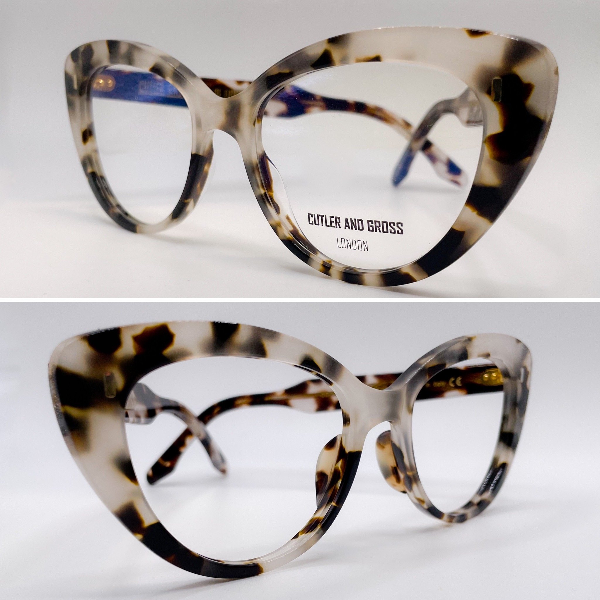 large acetate build up, L.E. white tortoise - Cutler and Gross