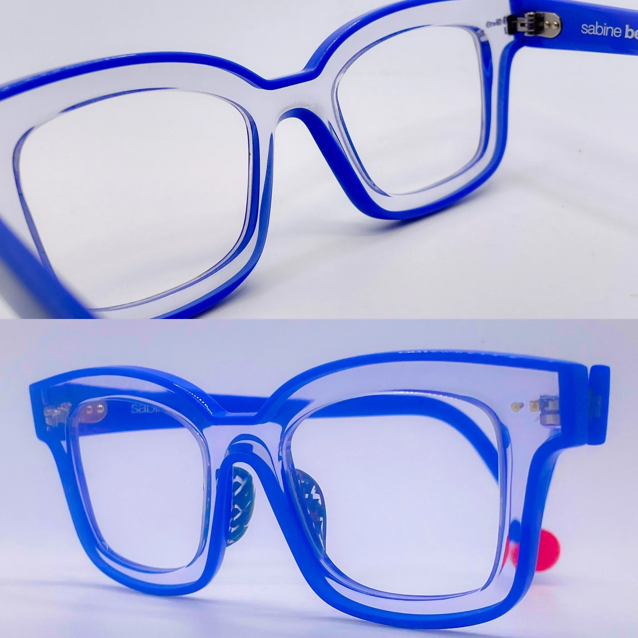 large acetate build up, L.E. black/blue mottled - Sabine Be