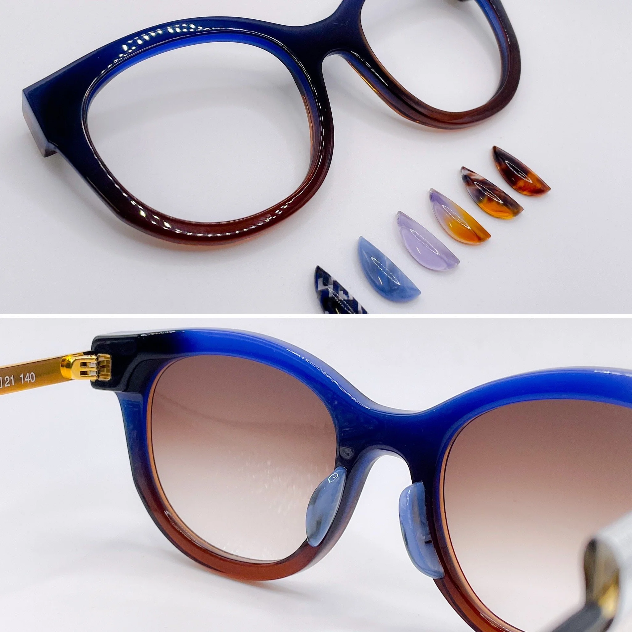Large acetate build up, L.E. light blue marble - Thierry Lasry