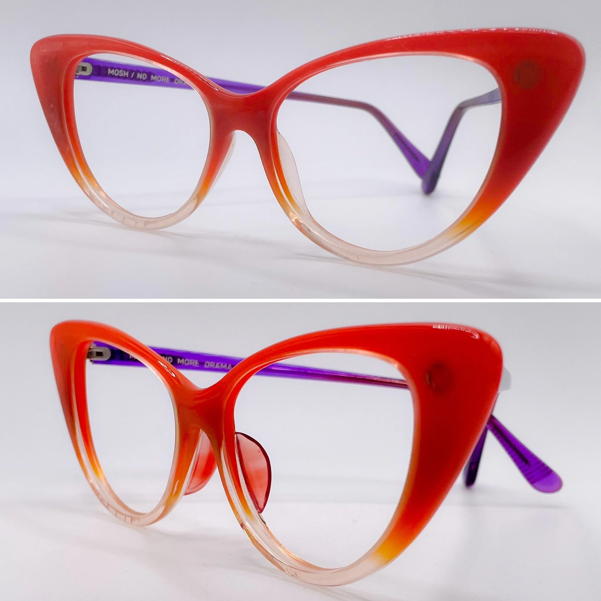large acetate build up, L.E. coral fade - MOSH Framemakers