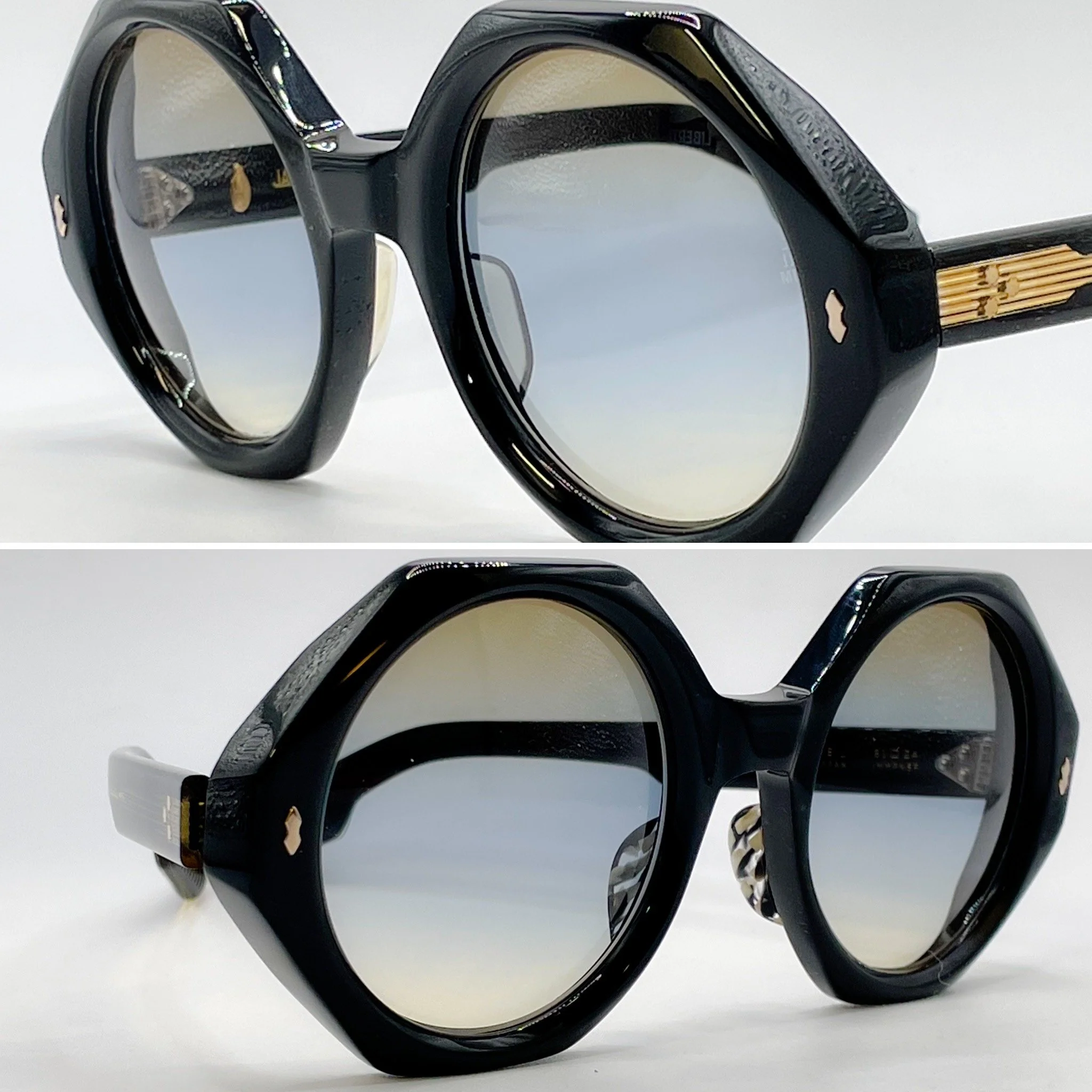 large acetate build up, L.E. black/white stripes - Jacques Marie Mage
