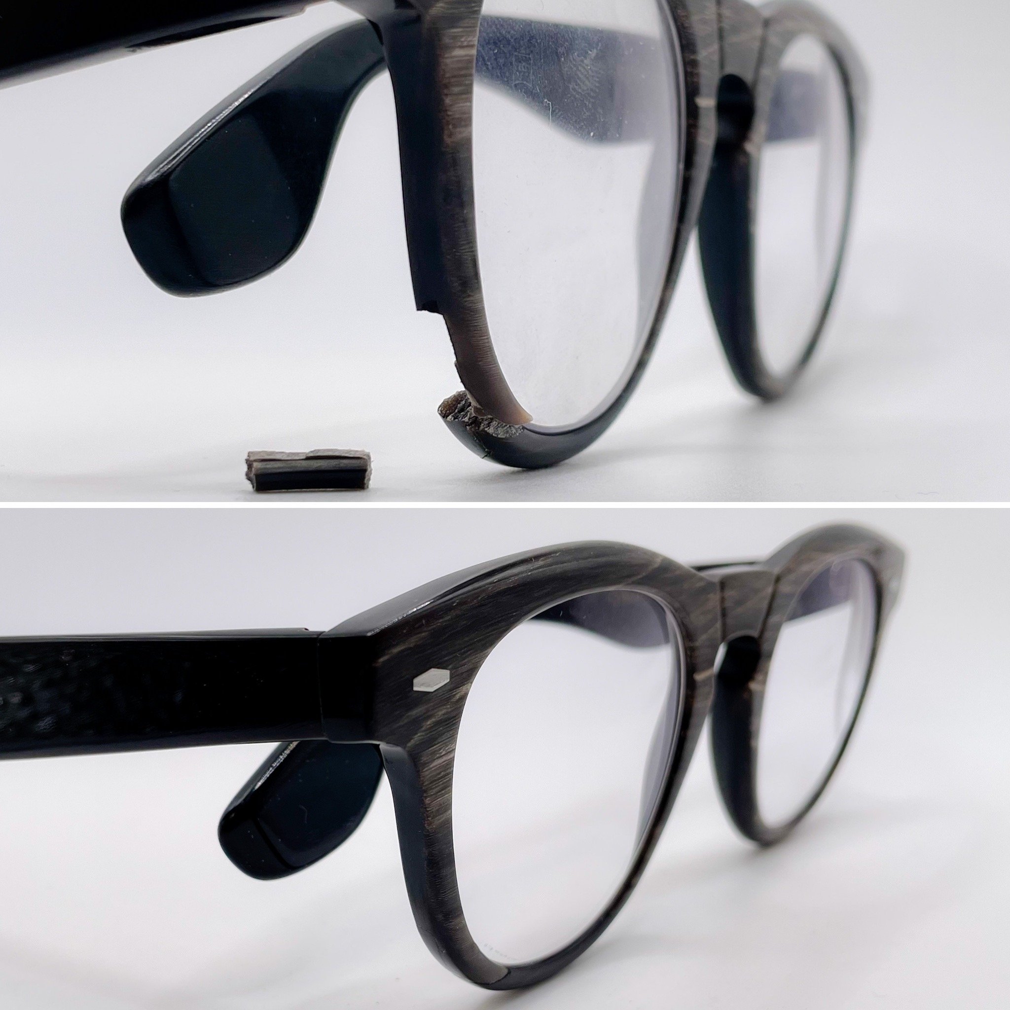 Buffalo horn repair - Oliver Peoples