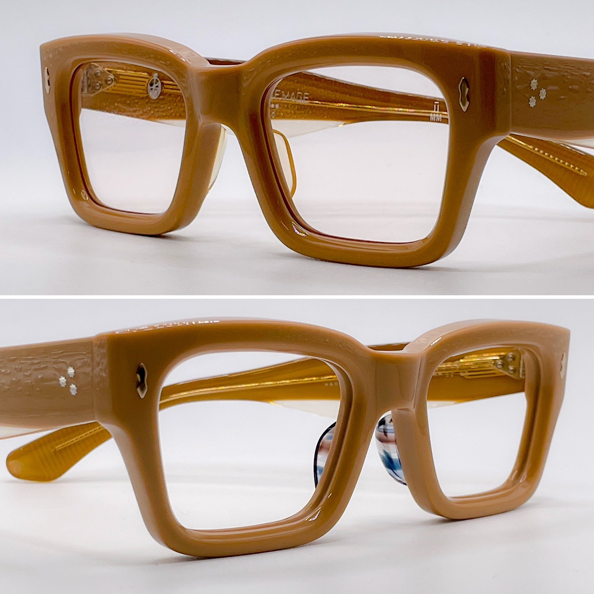 large acetate build up, L.E. blue/beige striated - Jacques Marie Mage