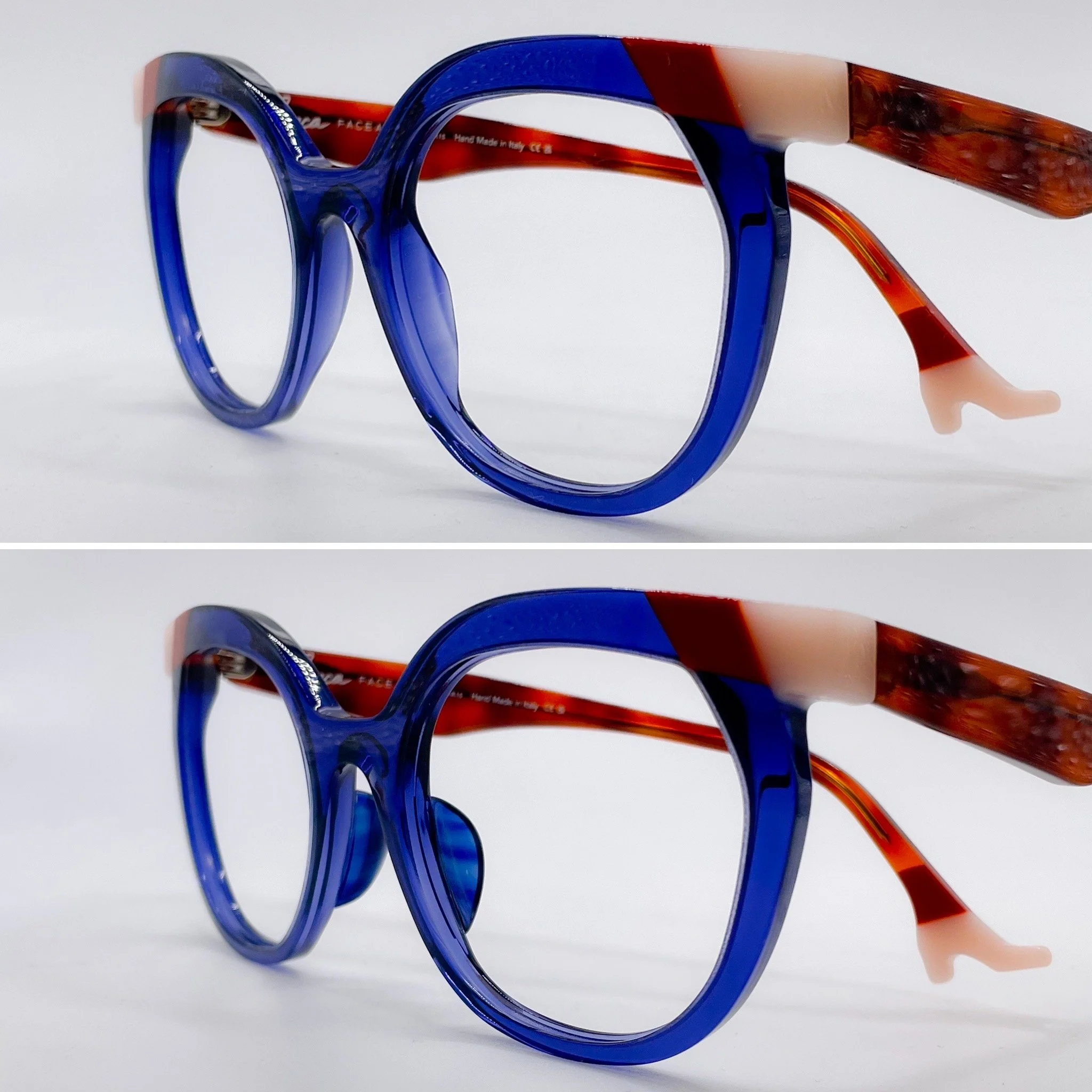 large acetate build up, L.E. royal blue marble - Face a Face