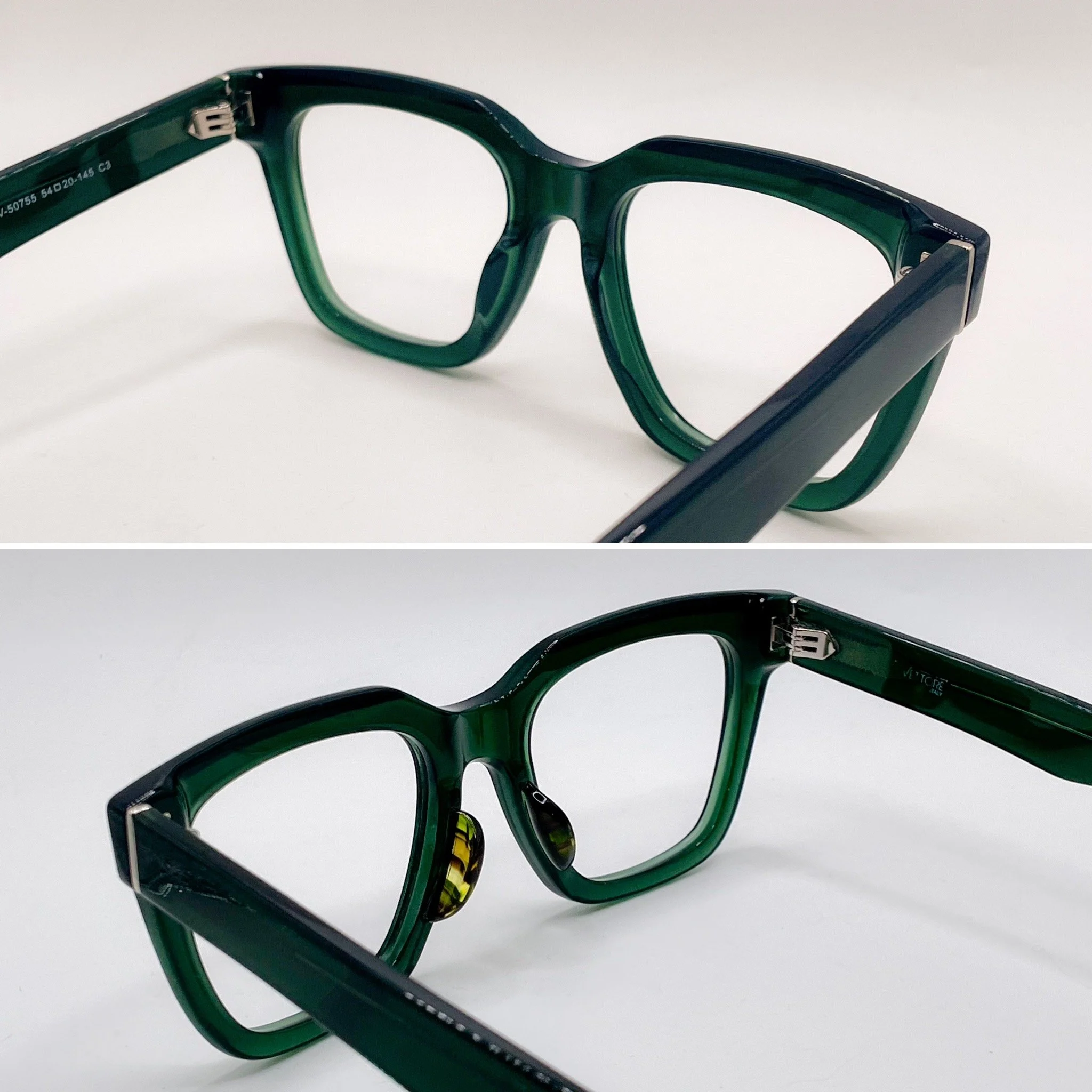 large acetate build, L.E. straited green