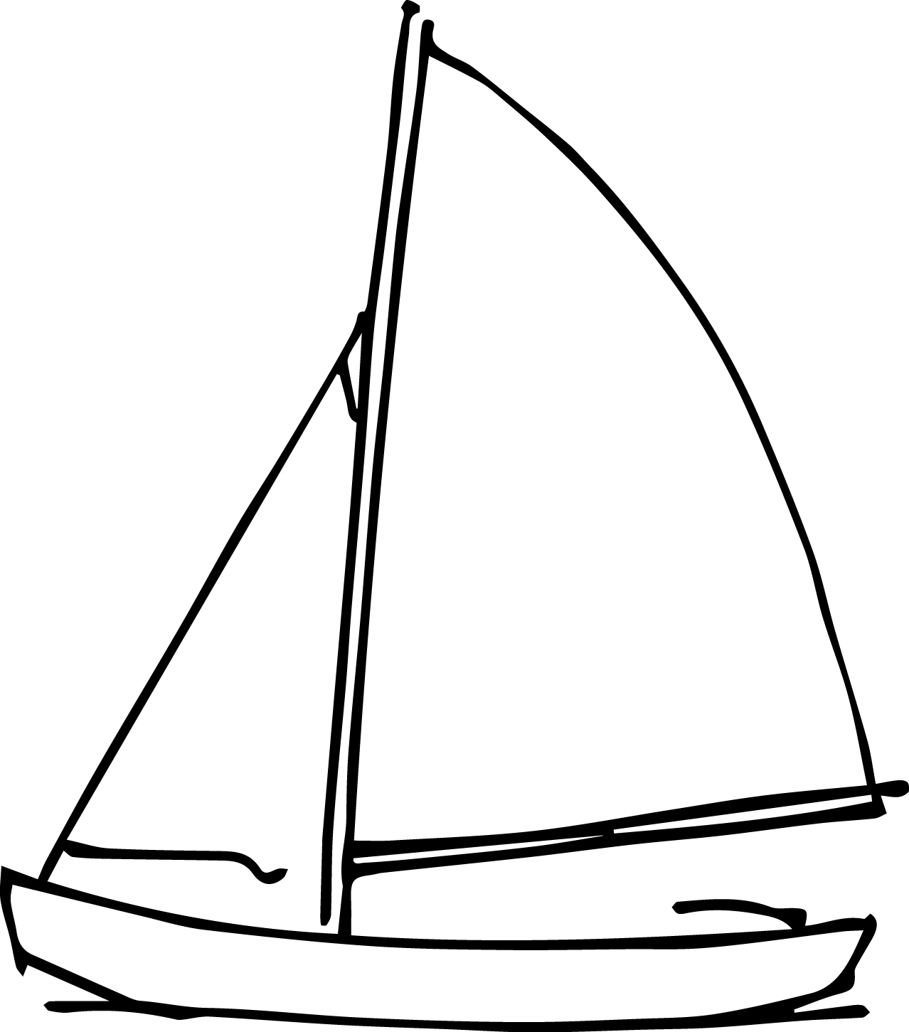 Sketch of Blanchard Junior Knockabout sailboat sketch by Dick Wagner