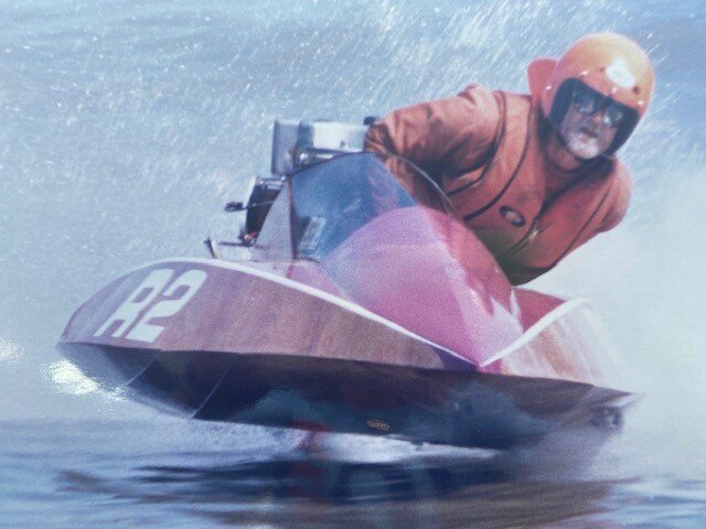 Steve Greaves races a hydroplane