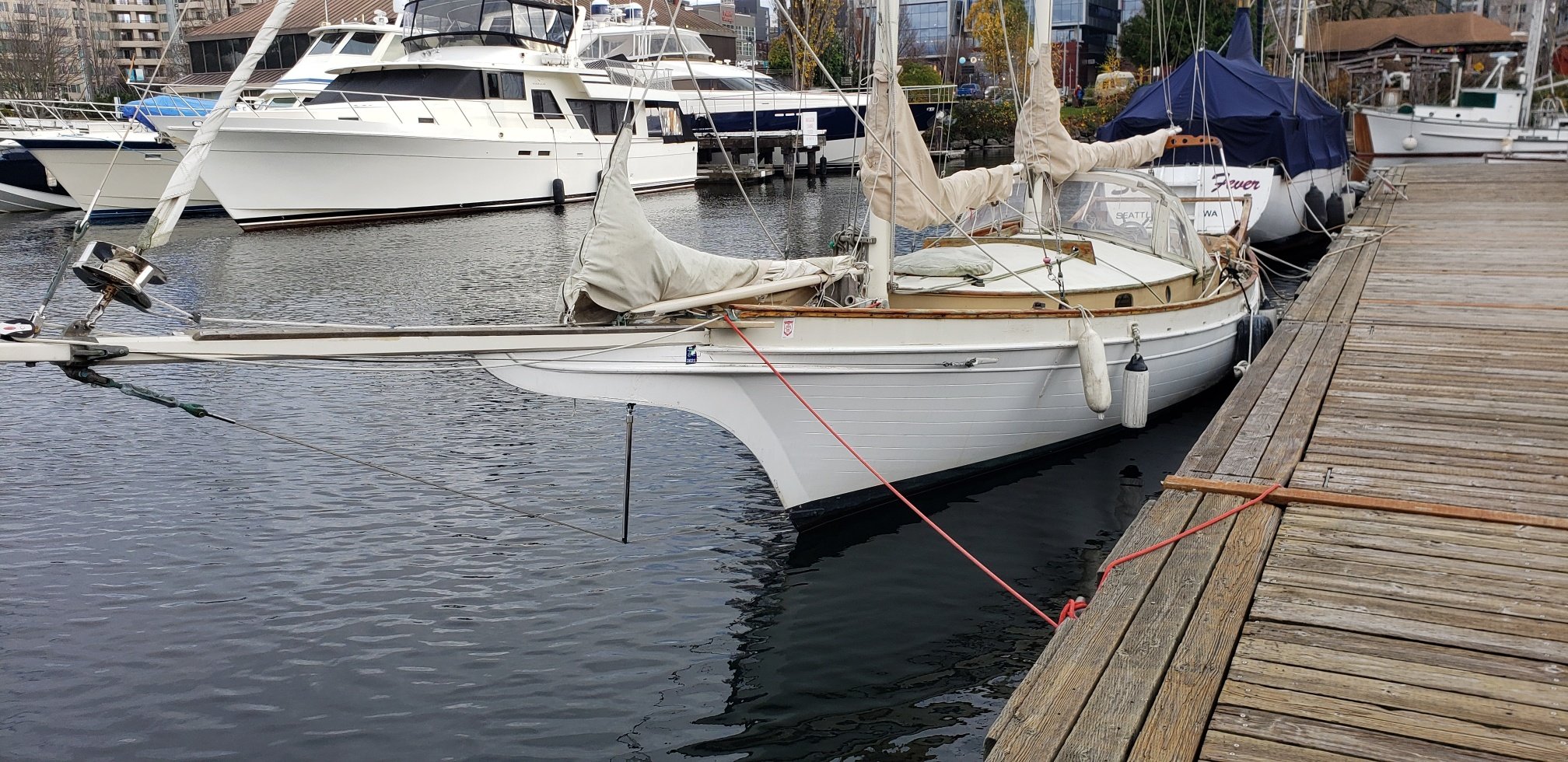 Bill Garden's personal schooner tied to the dock