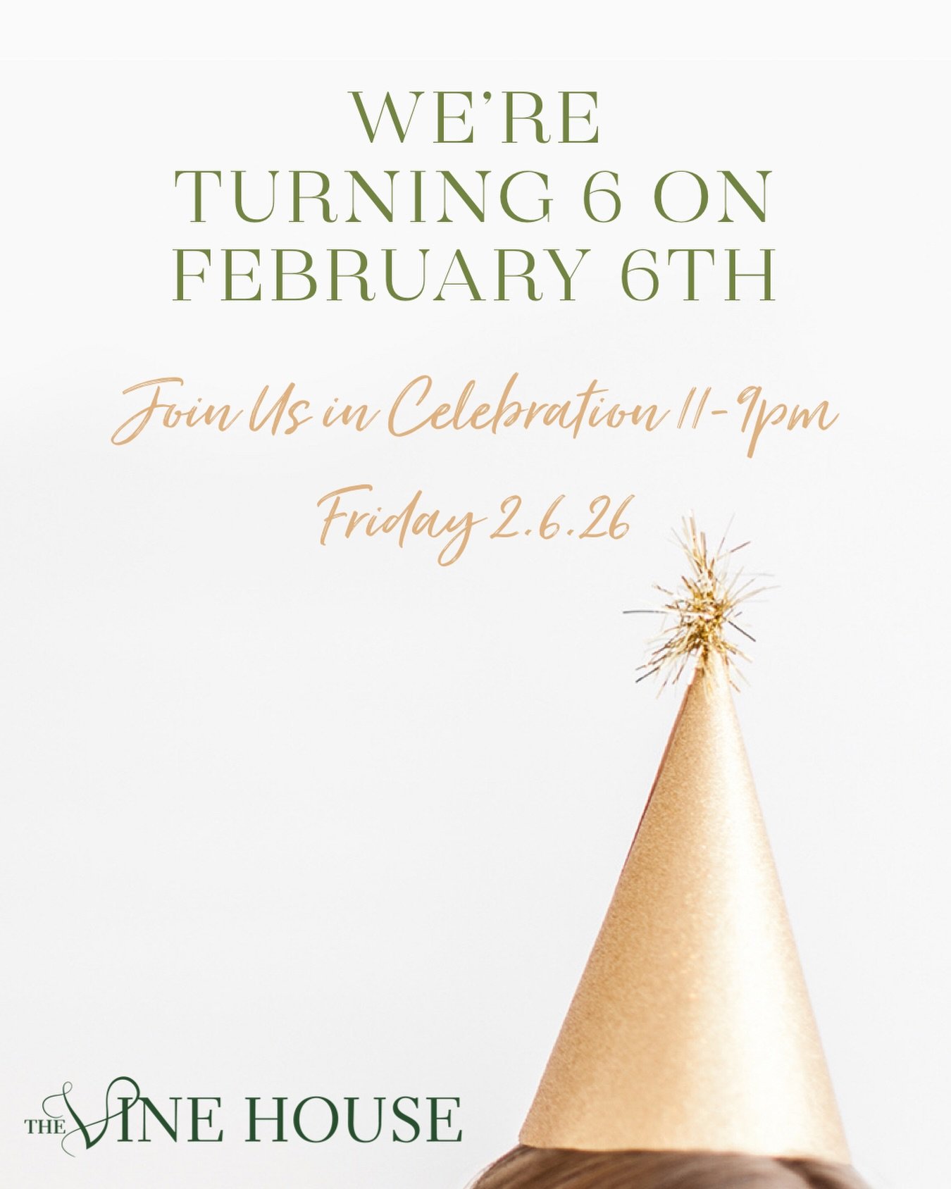 SAVE the DATE!!! It&rsquo;s our 6th year anniversary on 2.6.26!!! Join us in celebration as we reminisce all memories &amp; milestones 🎉🥂 

From 11am-9pm enjoy a complimentary glass of bubbles (with food purchase) and savor some delicious throwback