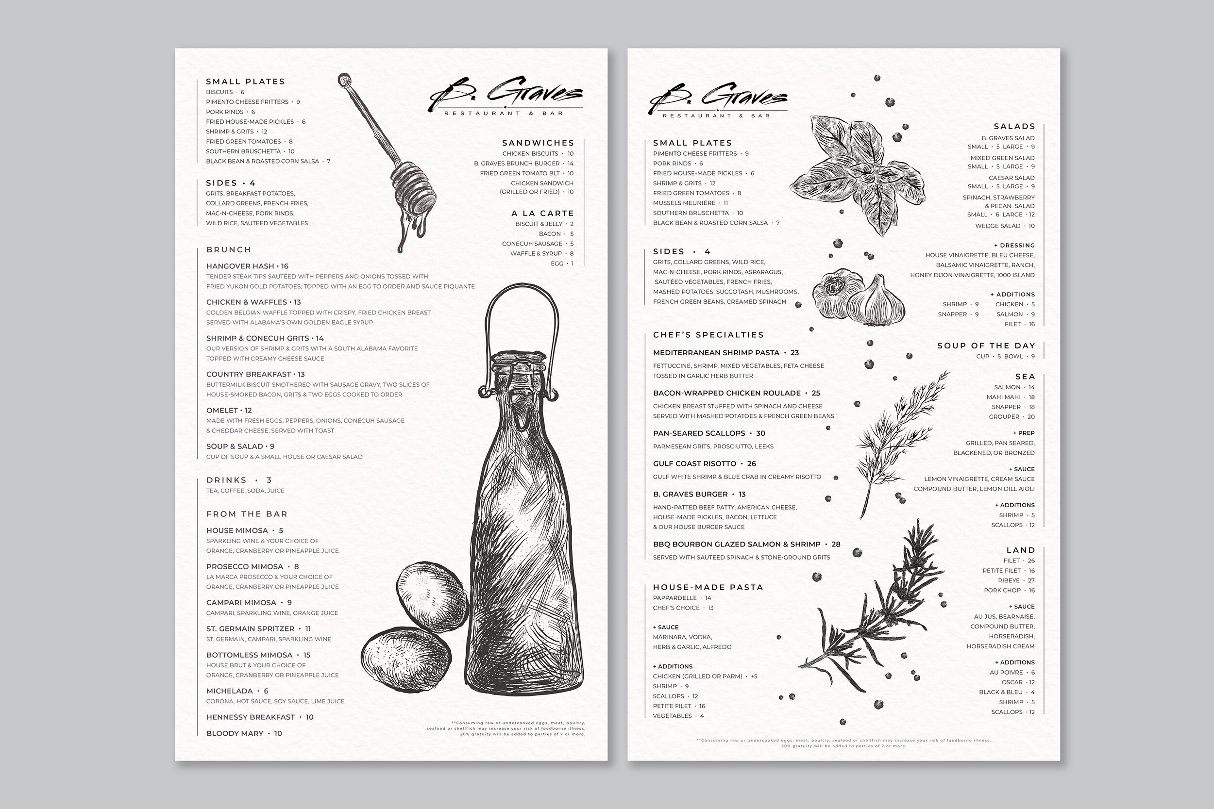 B. Graves — Troy, Alabama — Menu Redesign