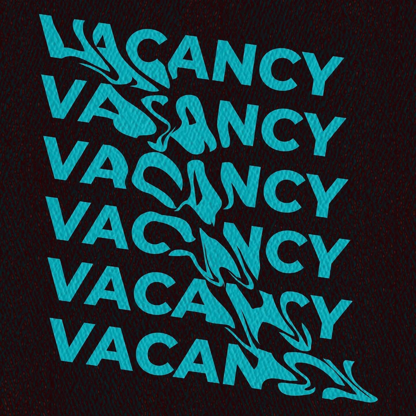 v a c a n c y
&bull;&bull;&bull;&bull;&bull;&bull;&bull;&bull;&bull;&bull;&bull;&bull;
#digitalart #typography #graphicdesign #art #procreate #trippy #melting #liquify #procreateart #procreateartist #design
