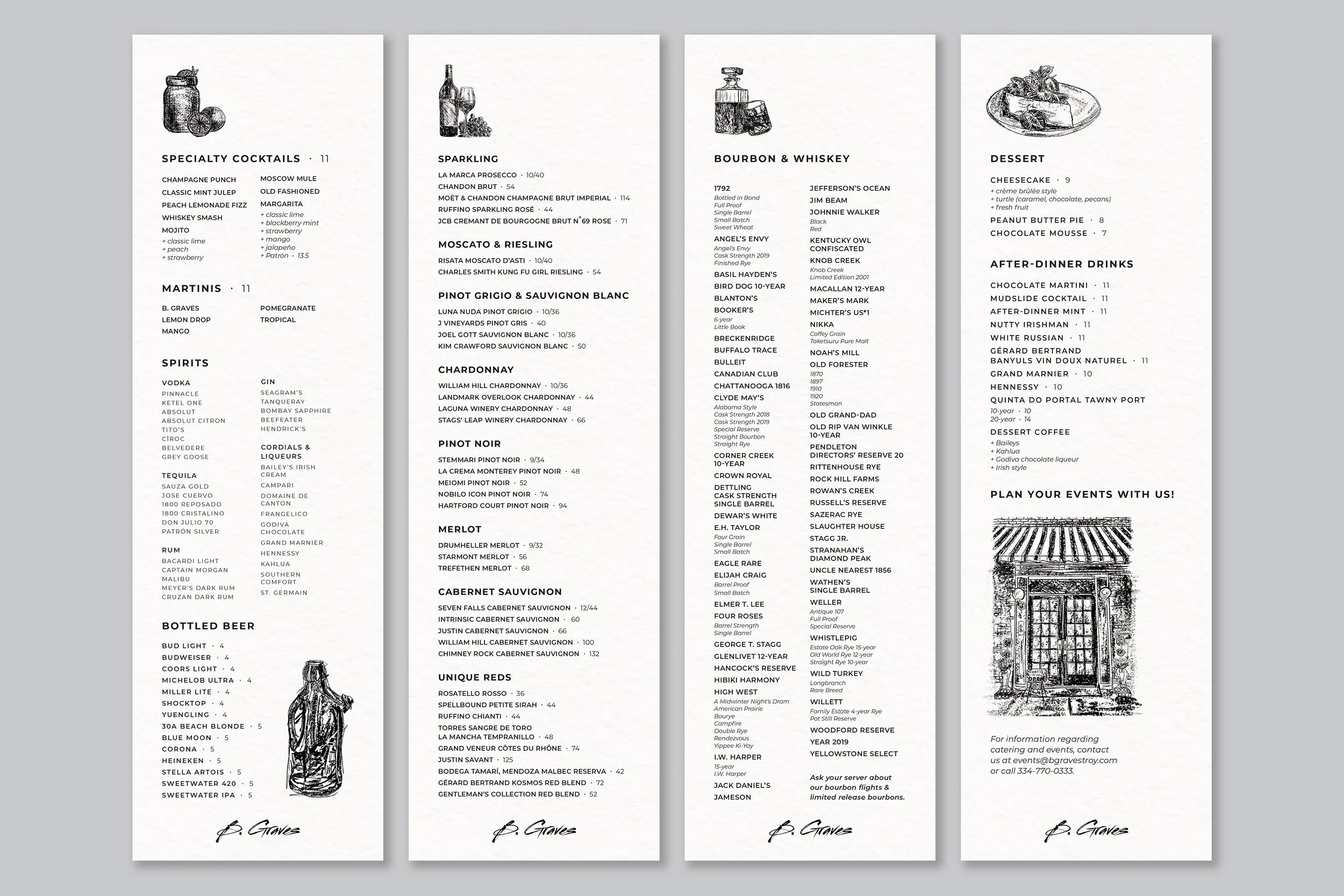 B. Graves — Troy, Alabama — Drink & Dessert Menus Update
