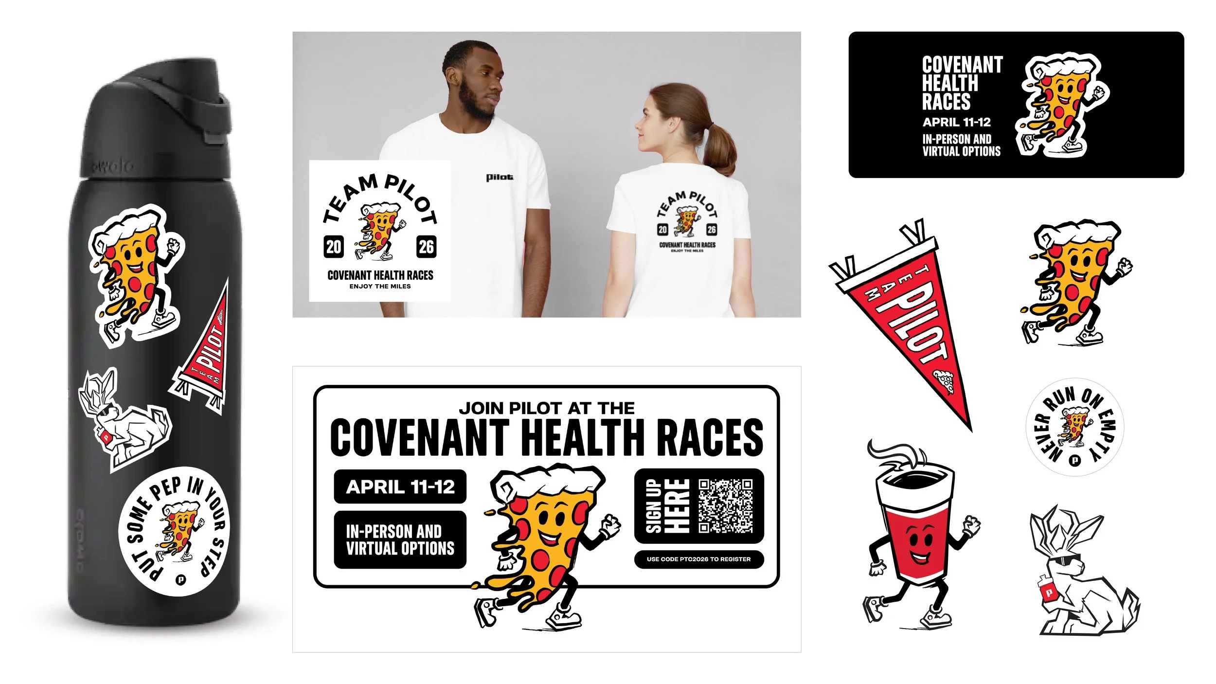  — Digital support for internal communications about the race  — Original illustrations for use on t-shirt and sticker designs 