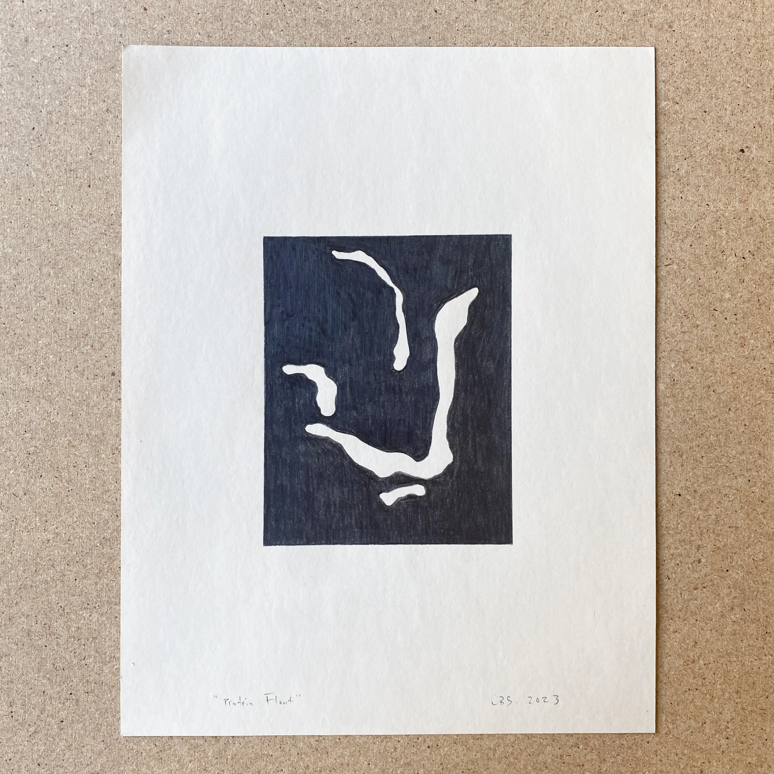 A handwritten note titled "Protein Flout" with the date "5.25.2023," placed on a piece of white paper on a brown surface.