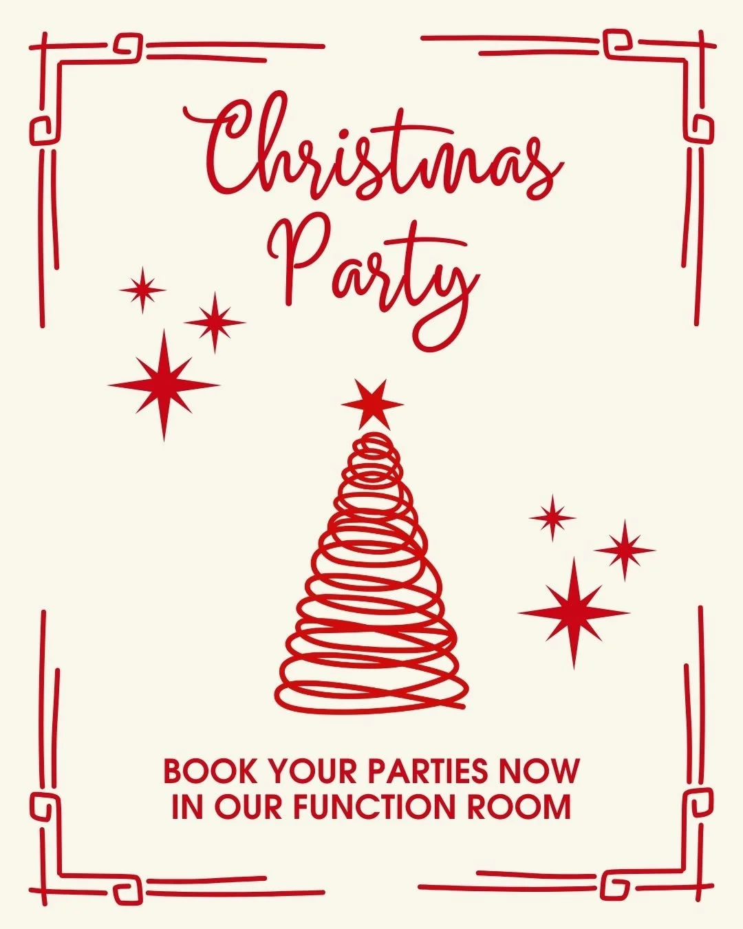 🎄✨ Christmas is just around the corner &mdash; time to celebrate in style! ✨🎄

Book your Christmas Party with us this year and enjoy a festive feast in our Function Room 🎅🍷🍽️. Perfect for work parties, family gatherings, or a fun night with frie