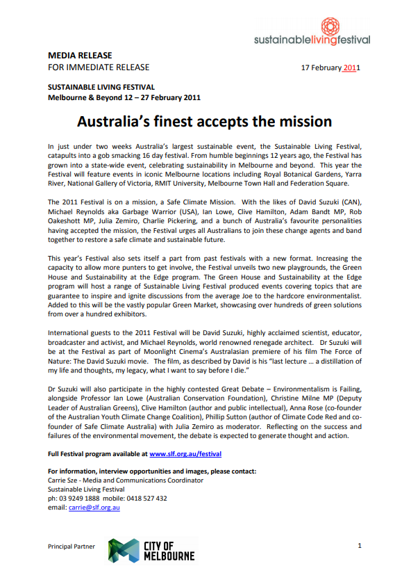 General media release