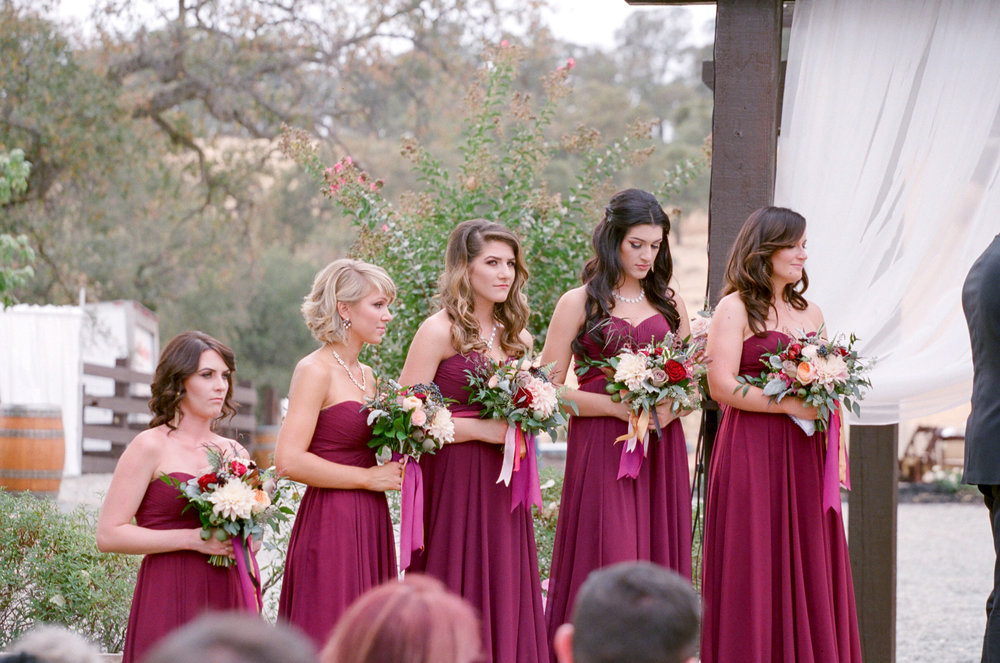 Amador_County_Wedding_Ceremony_Bridesmaids_Bouquets_Rancho_Victoria_Vineyard_Northern_California.jpg