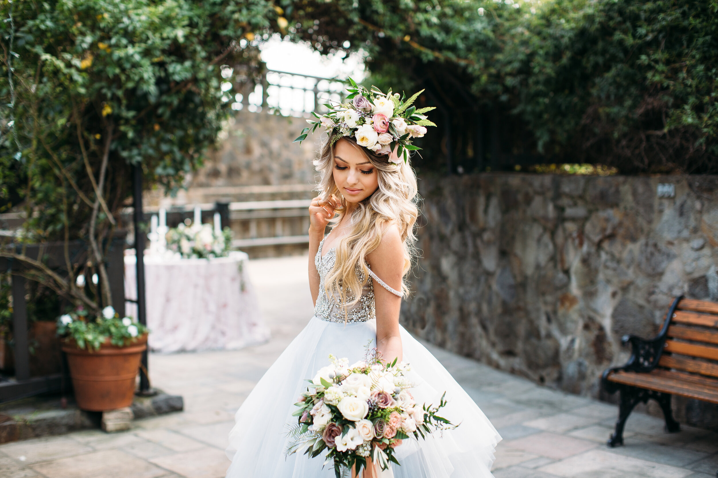 bride-happy-luxury-bridal-bouquet-blushes-whites-pinks-lavenders-upscale-flowing-ribbon-headpiece-inspiration-hayley-paige-northern-california-florist-violette-fleurs-anna-perevertaylo.jpg
