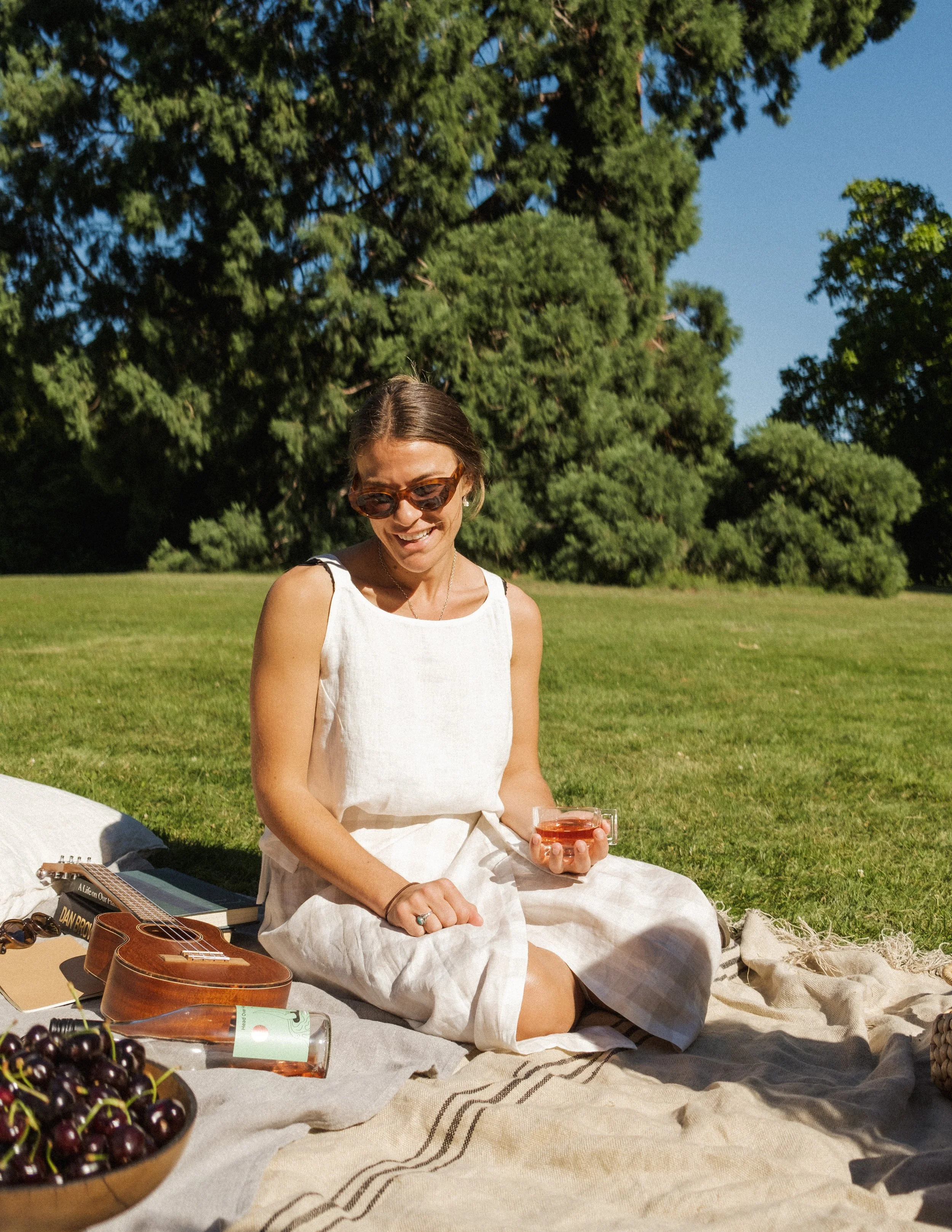 India Linen Singlet - White — Sunday 