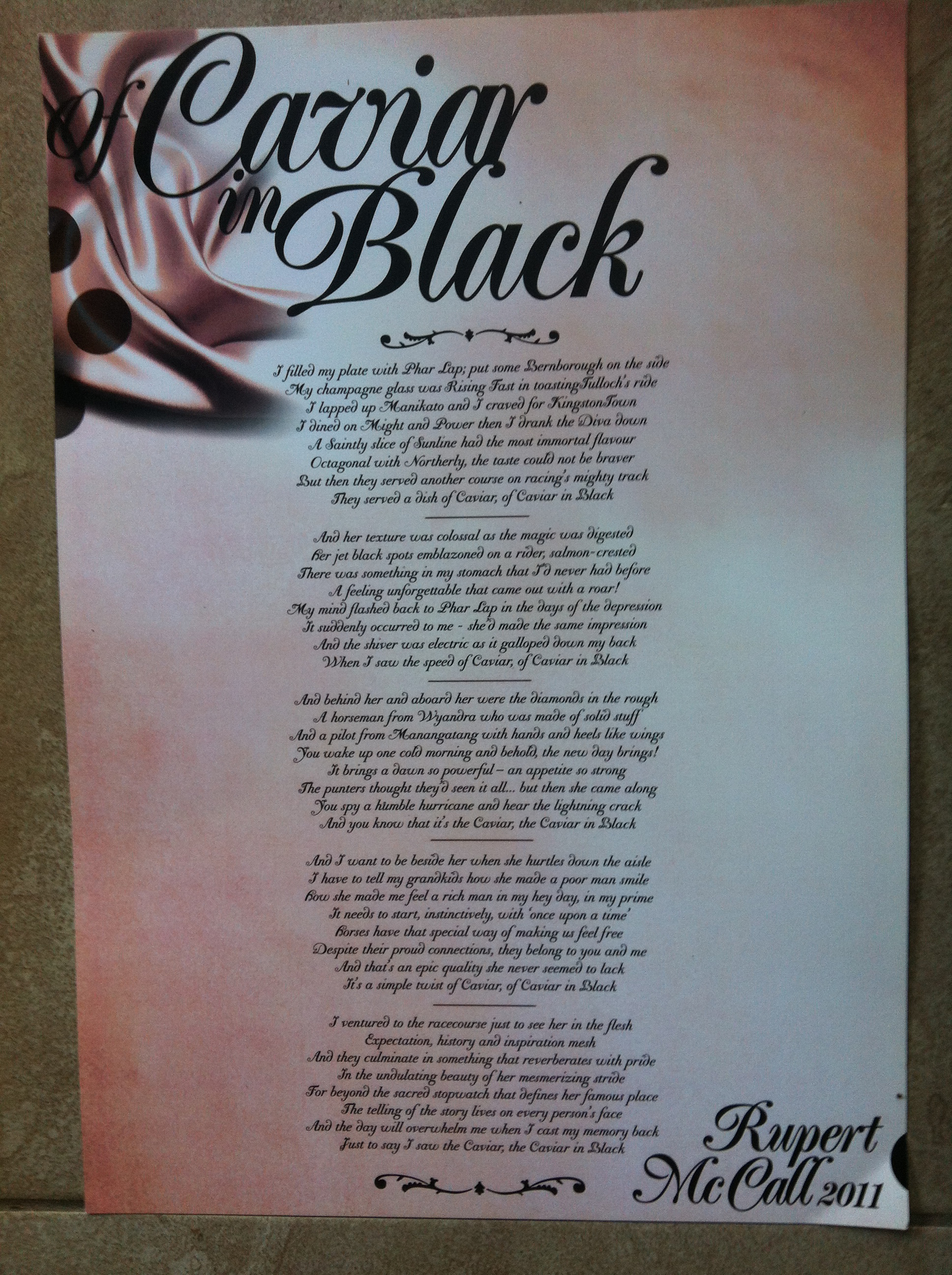 Of Caviar in Black (Poster)