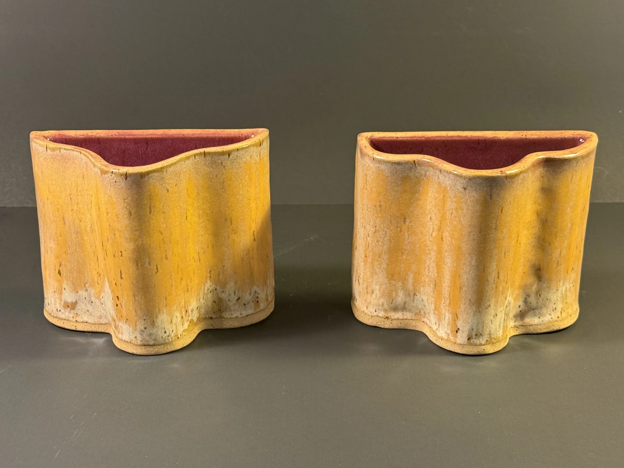 Mantle Vases--Wavy Apricot