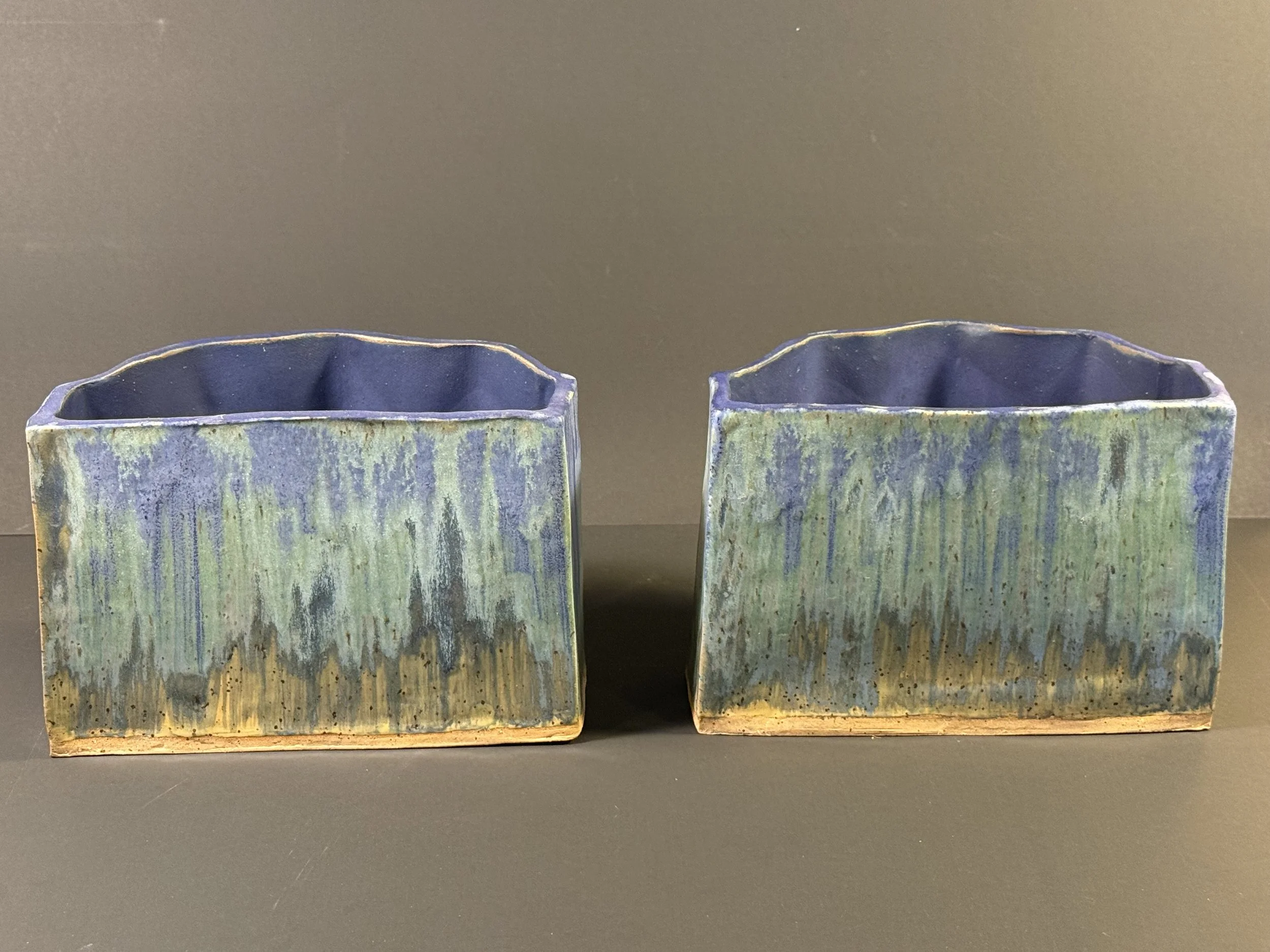 Mantle Vases-Blue Stripey