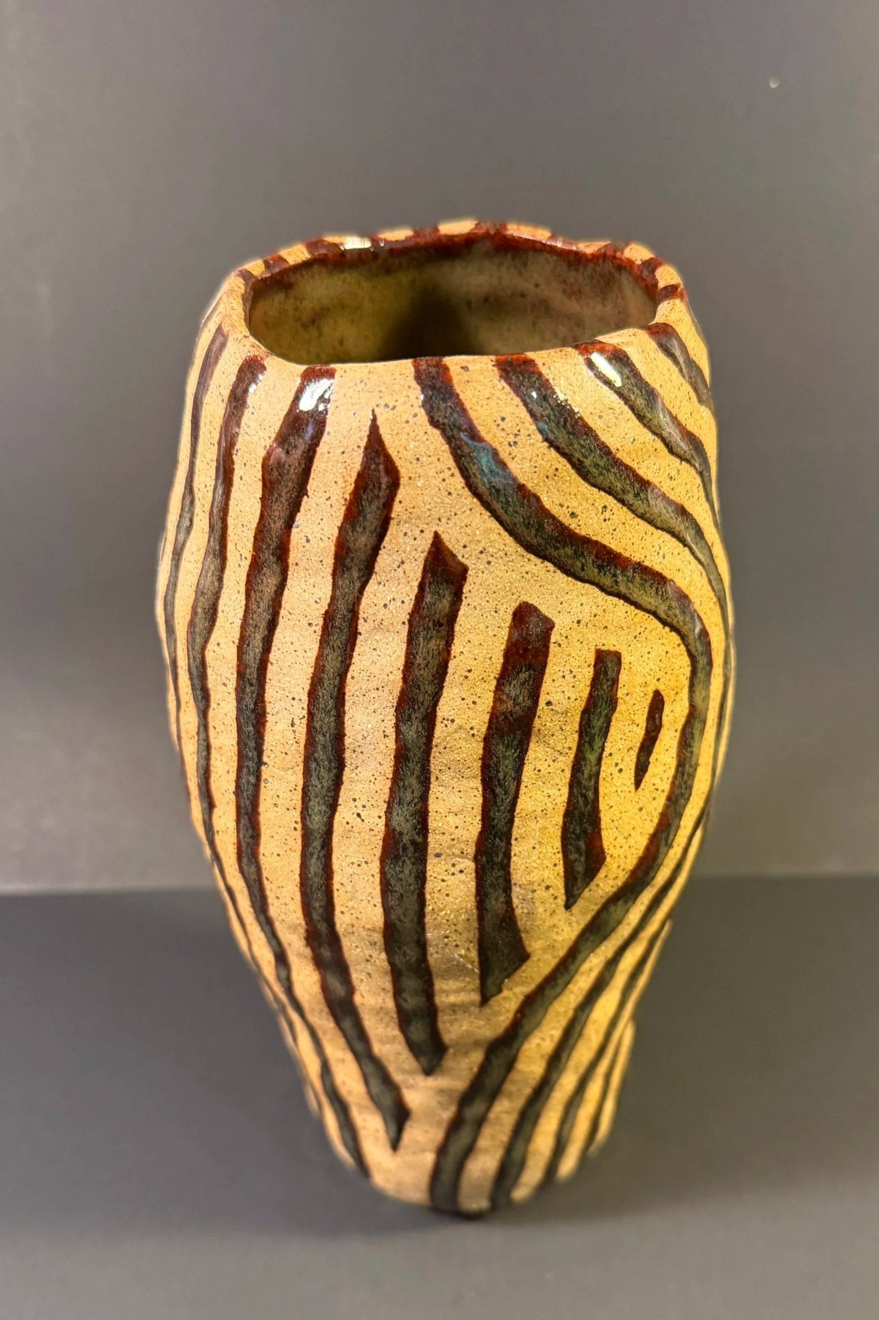 Stripey Iron Vase