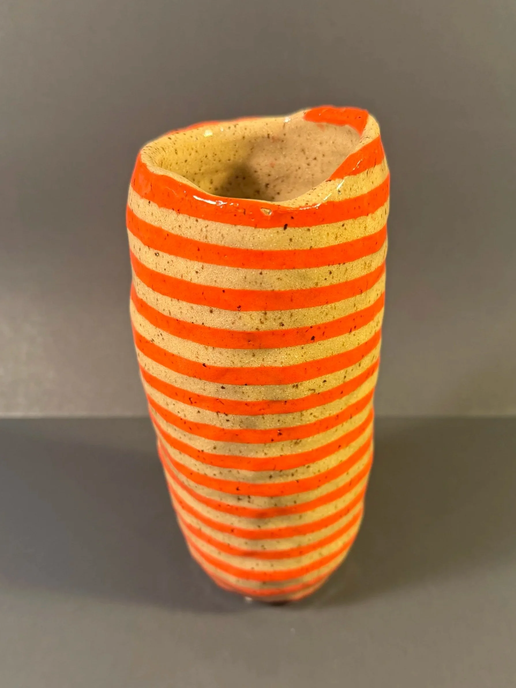 Orange Stripey Vase