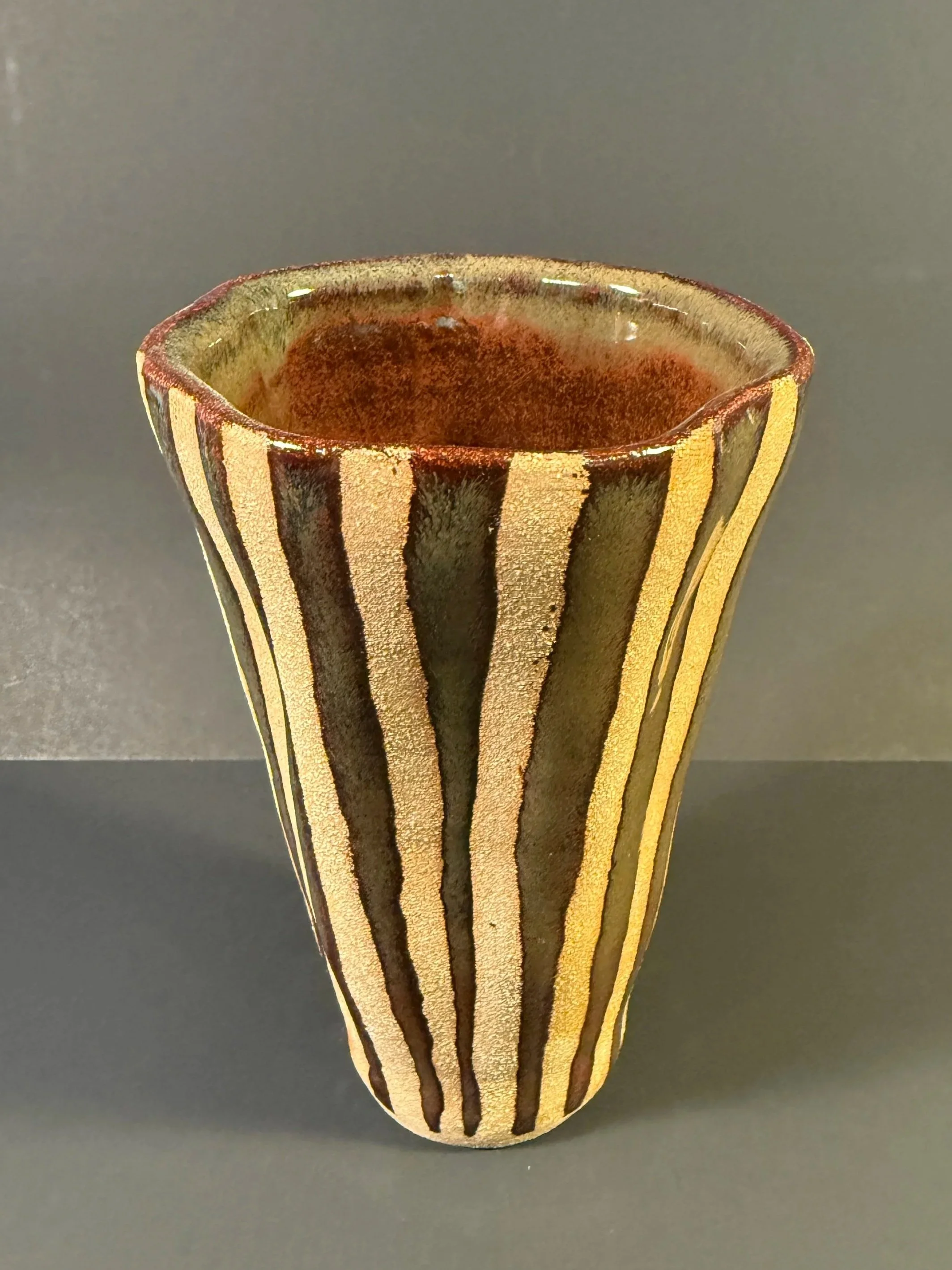 Stripey Vase-Iron