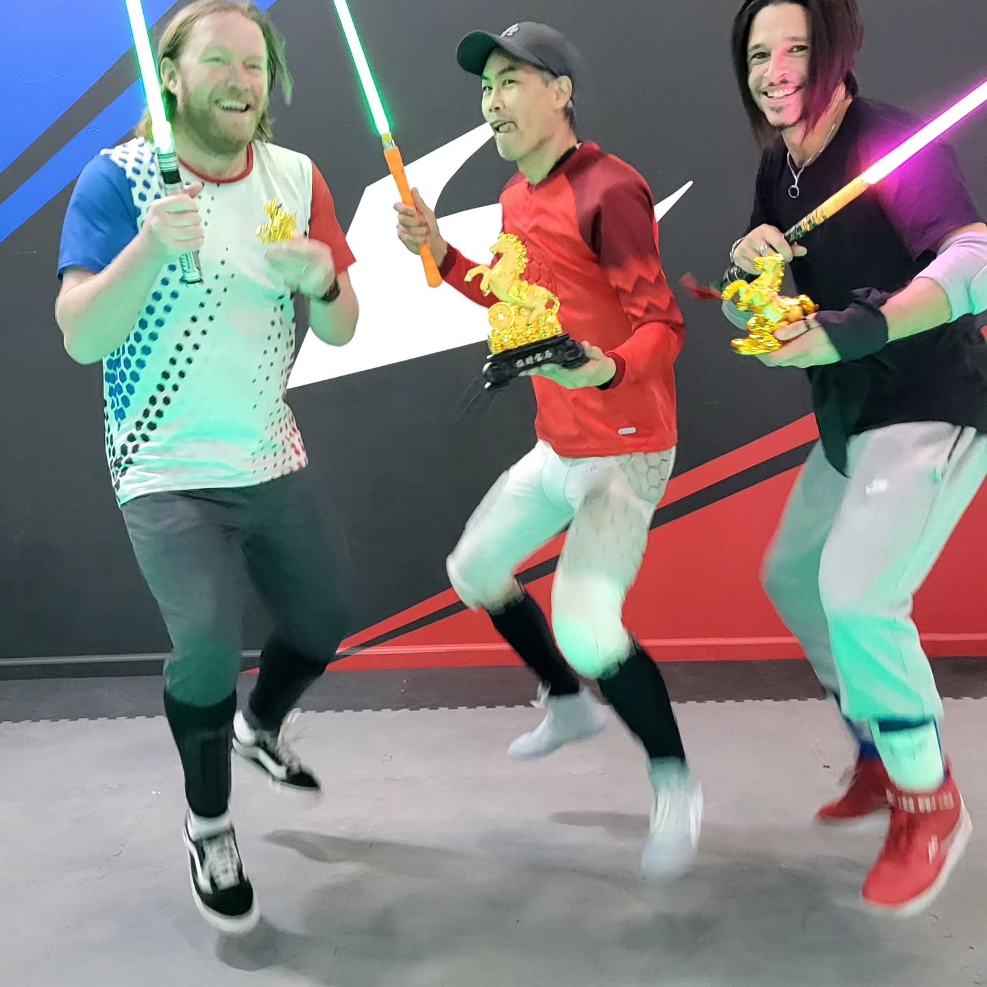 Giddy up! Here are your winners from the Year of the Horse tournament. Congrats Tony Z on another 1st place finish. 

This is Lightspeed Saber Academy, HQ of Lightspeed Saber League, the world's fastest light-based fencing. 

Try your first class on 