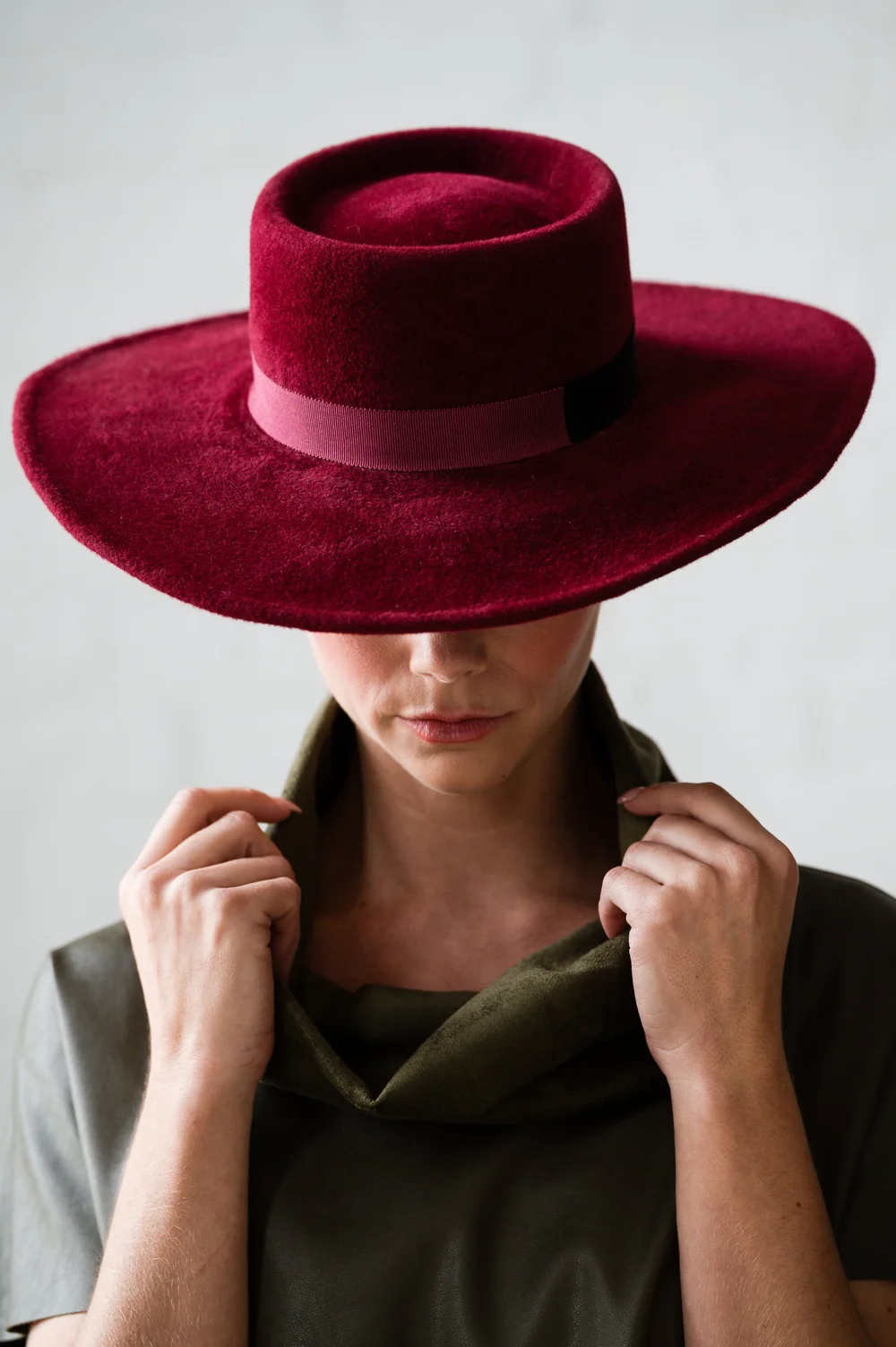 Budapest Pork-pie Wide-brim Hat — Karen Morris Millinery display picture 1