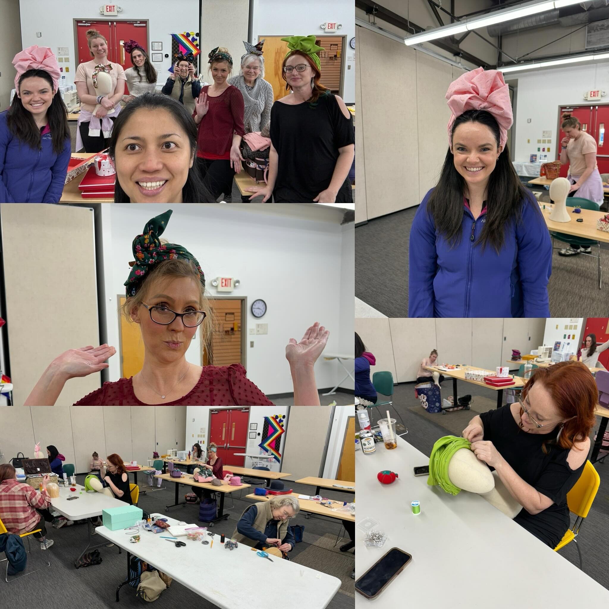 Had another wonderful class @textilecentermn last Saturday.  Beautiful creations!!! Well done!!! 😘😘.
.
.
.
#karenmorrismillinery #kmhats #millinerycouture #millineryclasses #millinerymaker #millinerytutor #wearableart #textilecentermn #headband #ne