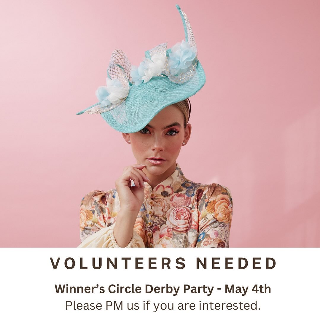 Counting down 10 days to go.  We&rsquo;re looking for some volunteers for the next party.
.
.
#kmhats #karenmorrismillinery #derbyhats #kentuckyderby #derbyparty #volunteer #mnfashion #winnerscircle