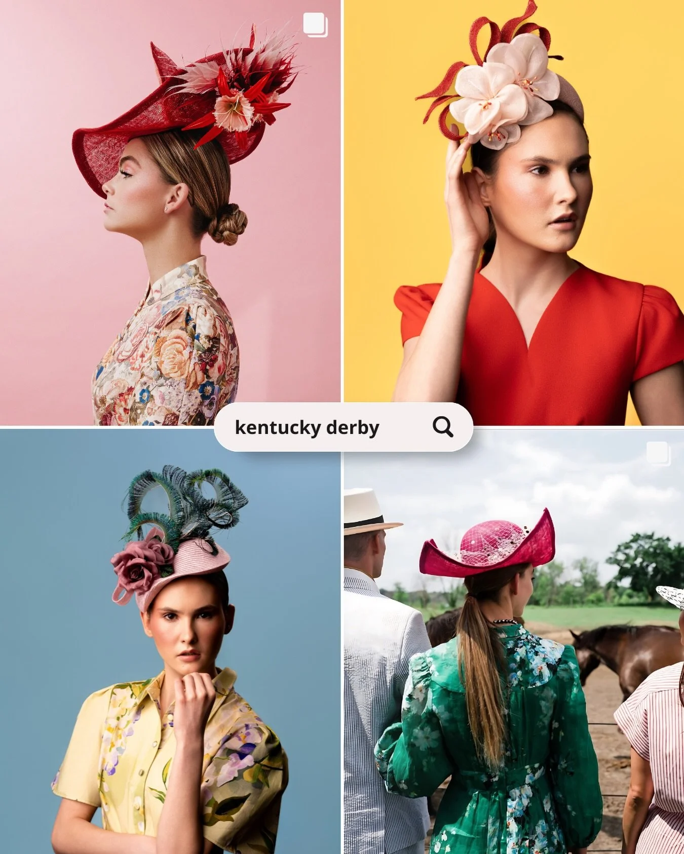 Where statement meets tradition.

A study in color, structure, and presence. Each piece designed to hold its own from first arrival to final race, turning every angle into a moment.

For the Derby, and everything that surrounds it.

#KarenMorrisMilli