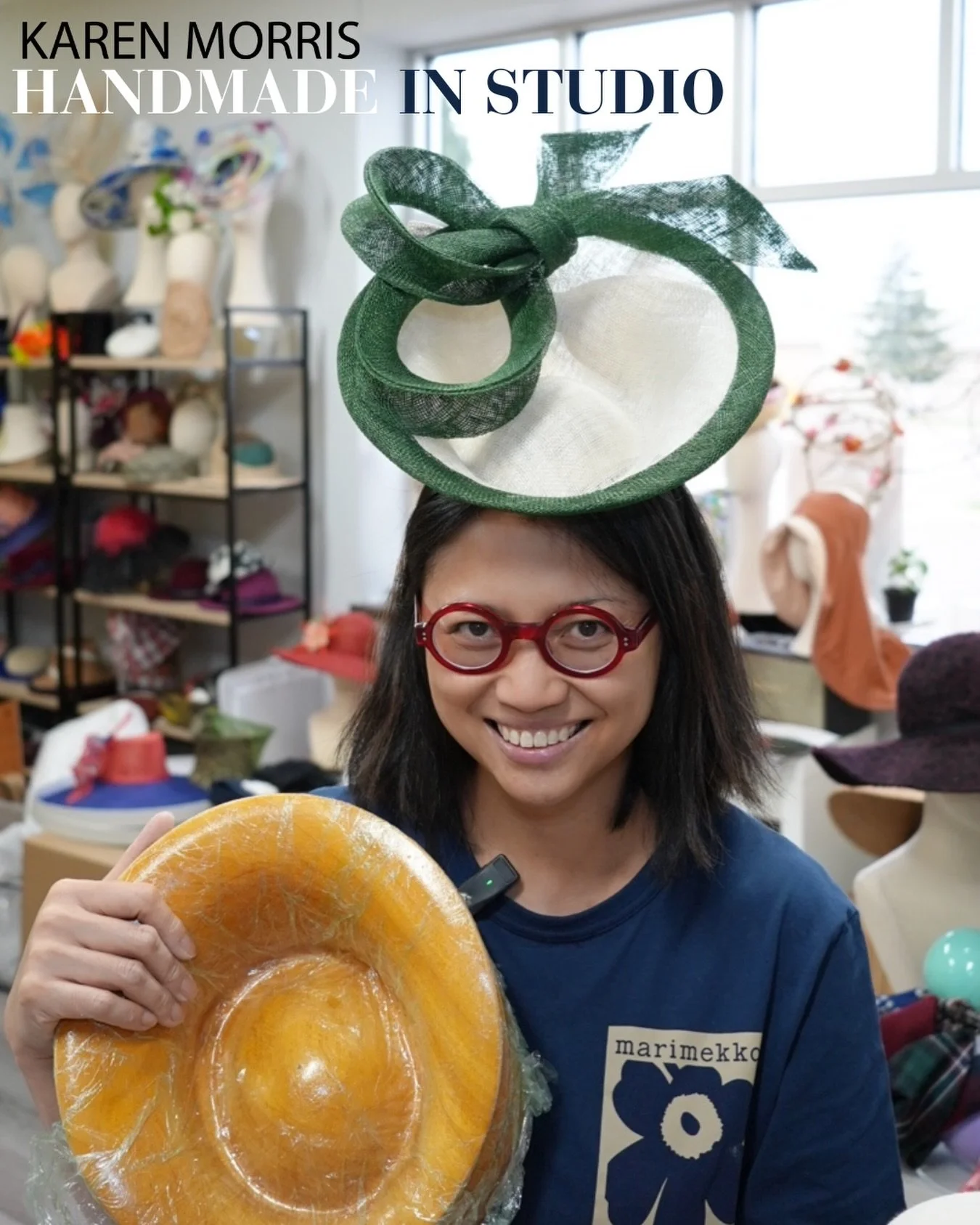 Handmade in the studio, where each piece begins with intention and is shaped by hand.

From raw form to sculptural finish, every detail is considered, every curve placed with precision. This is where craftsmanship meets design.

#KarenMorrisMillinery