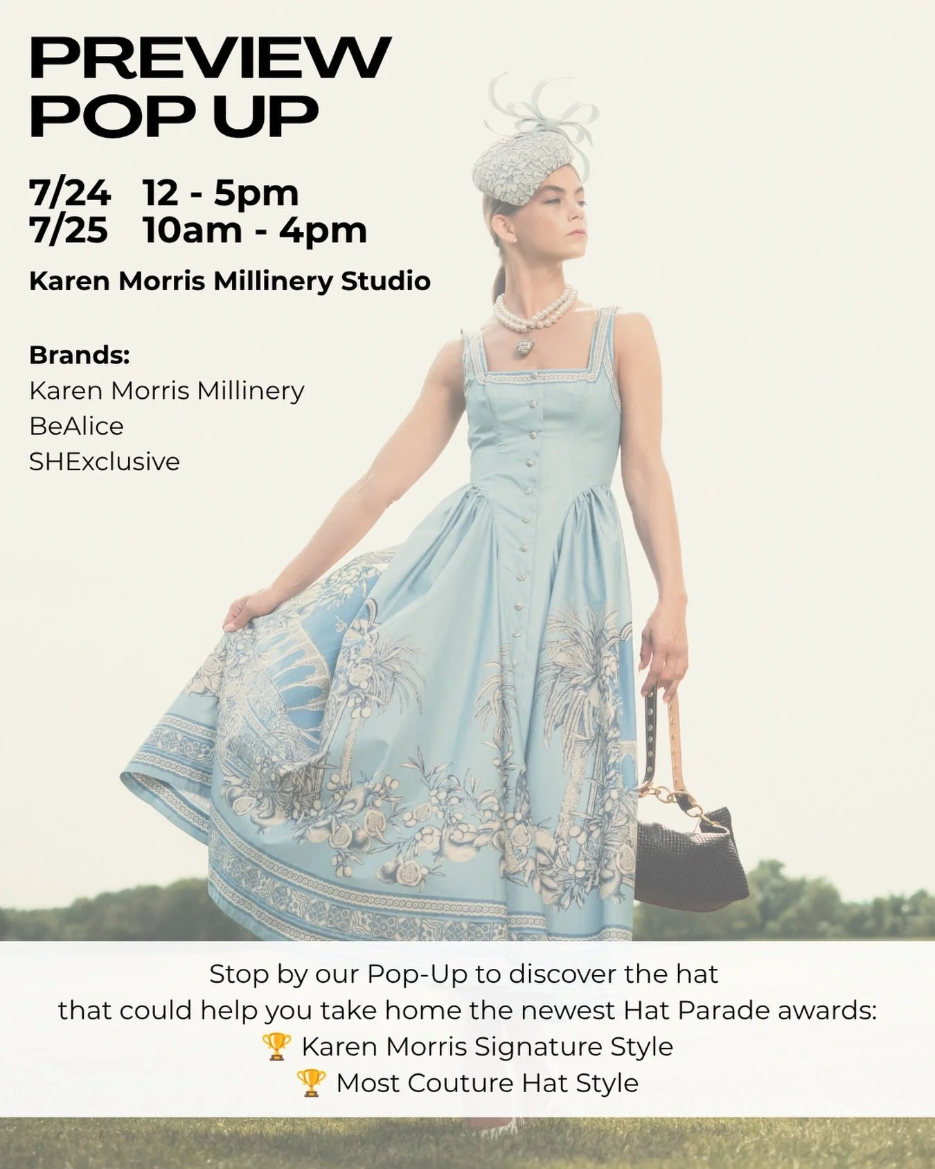 ✨ Complete your Polo Classic look with the perfect hat!
Visit the Karen Morris Millinery Pop-Up tomorrow &amp; Saturday and find the finishing touch for race day style.
This year, we&rsquo;re introducing two exciting new Hat Parade awards:

👒 Karen 
