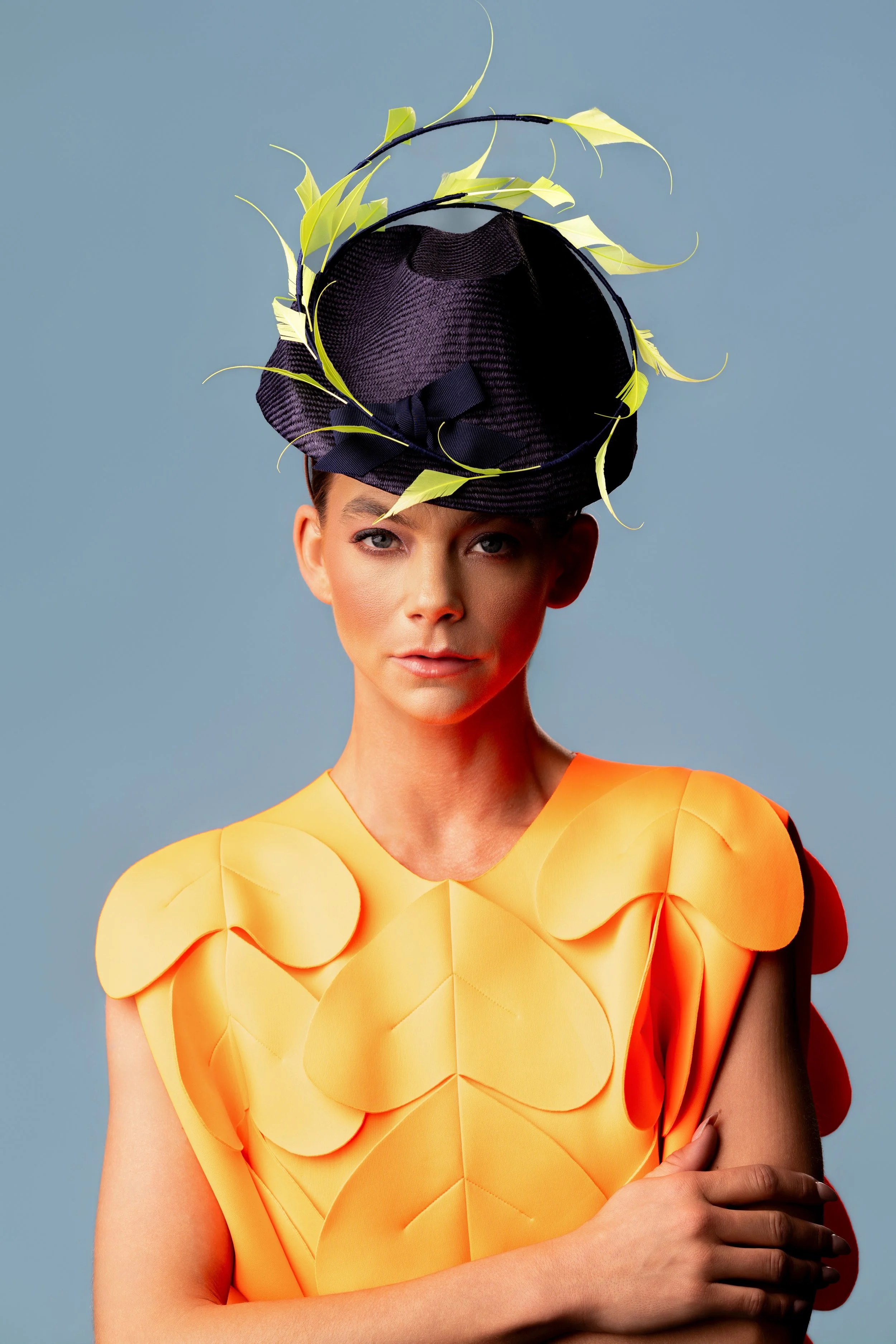 Parasisal Headpiece with Lime Feather Curls