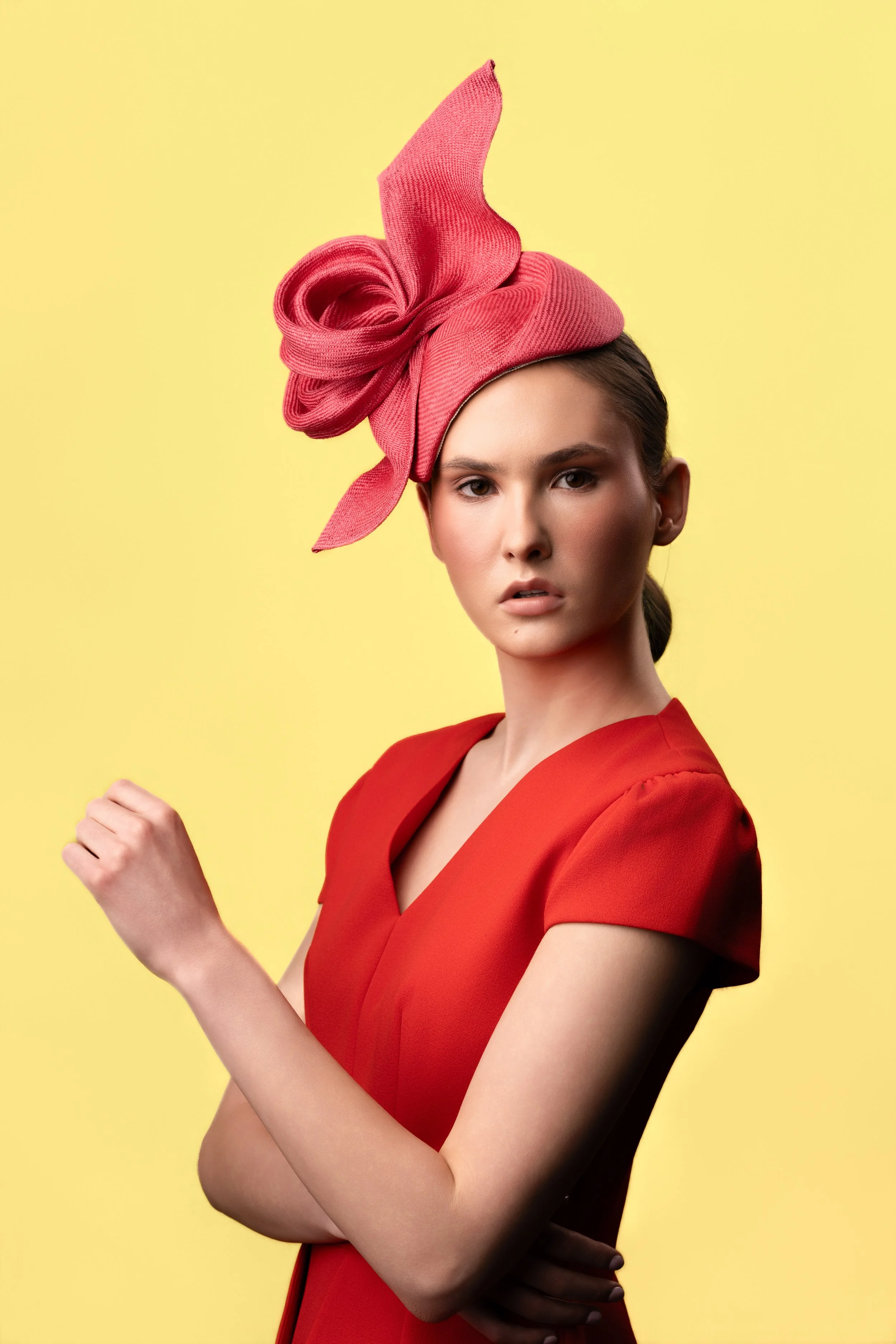 Parasisal Headpiece with Sculptural Twisted Bow