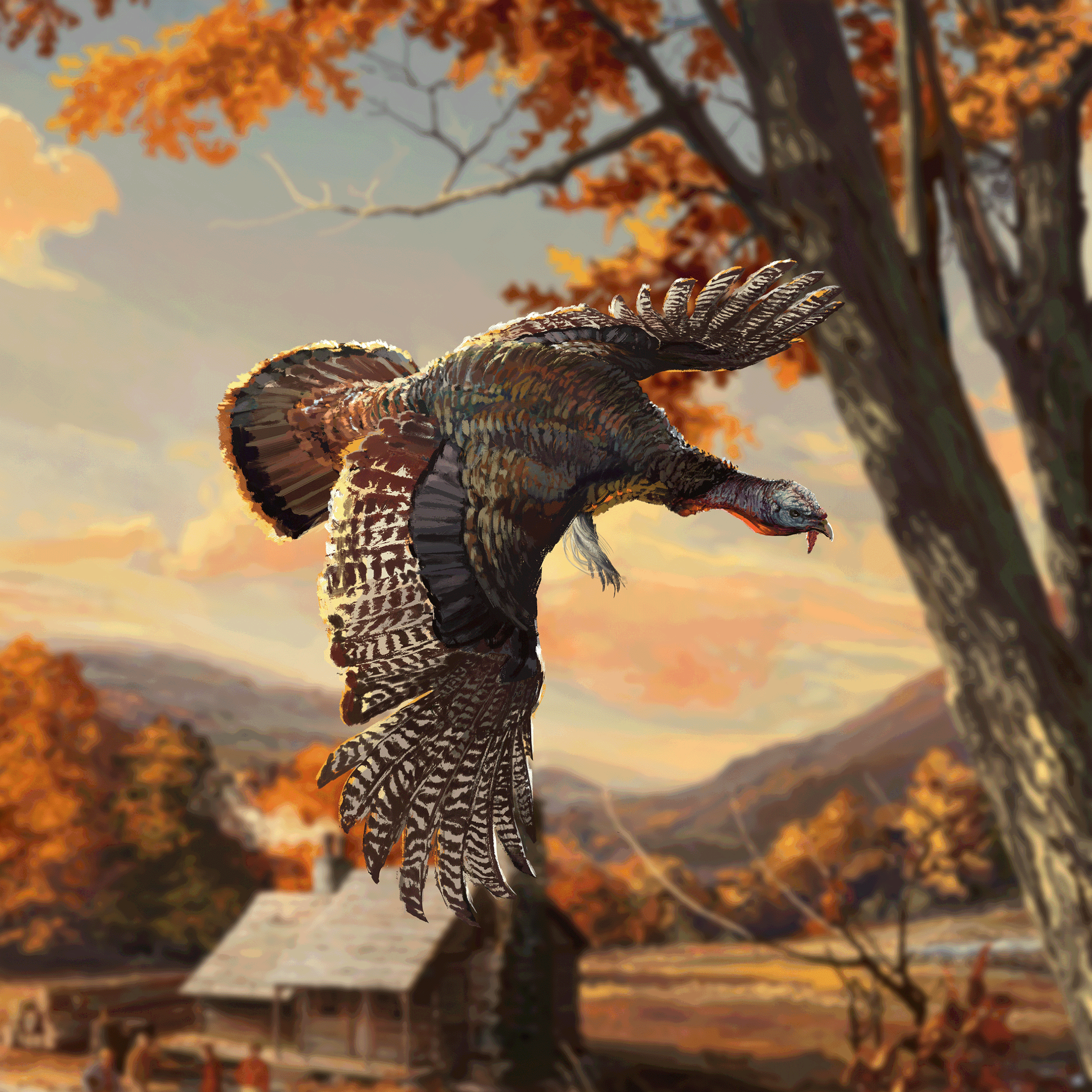 WildTurkeyGoldFlying.gif