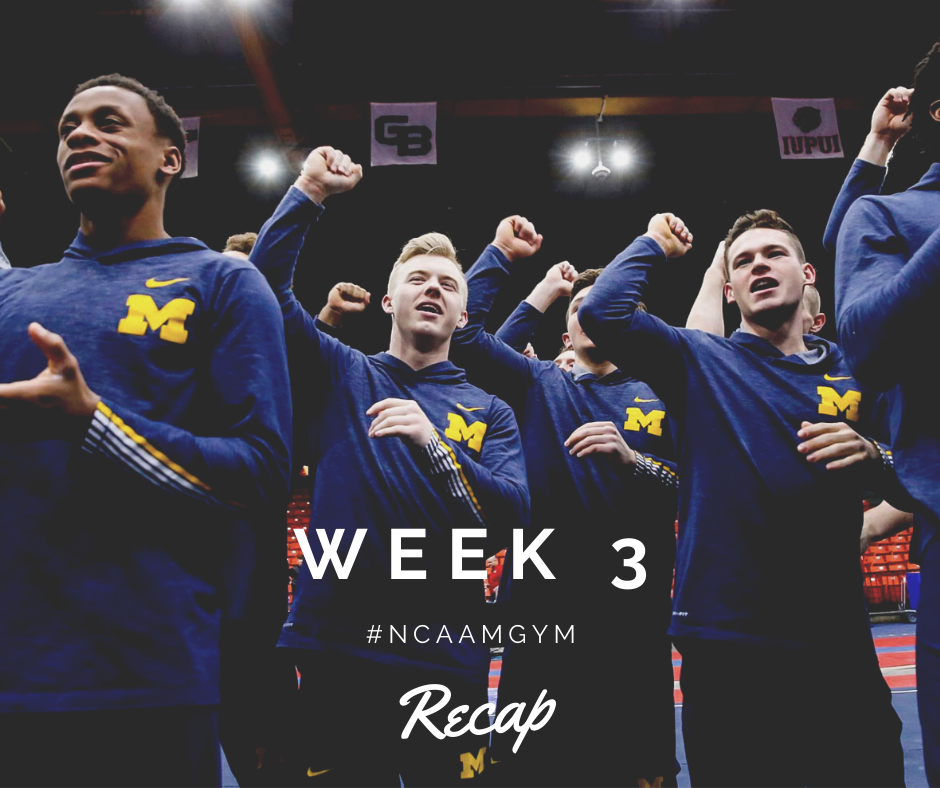 Week 3 #NCAAMGym Recap: Oklahoma, Michigan, Navy Shine
